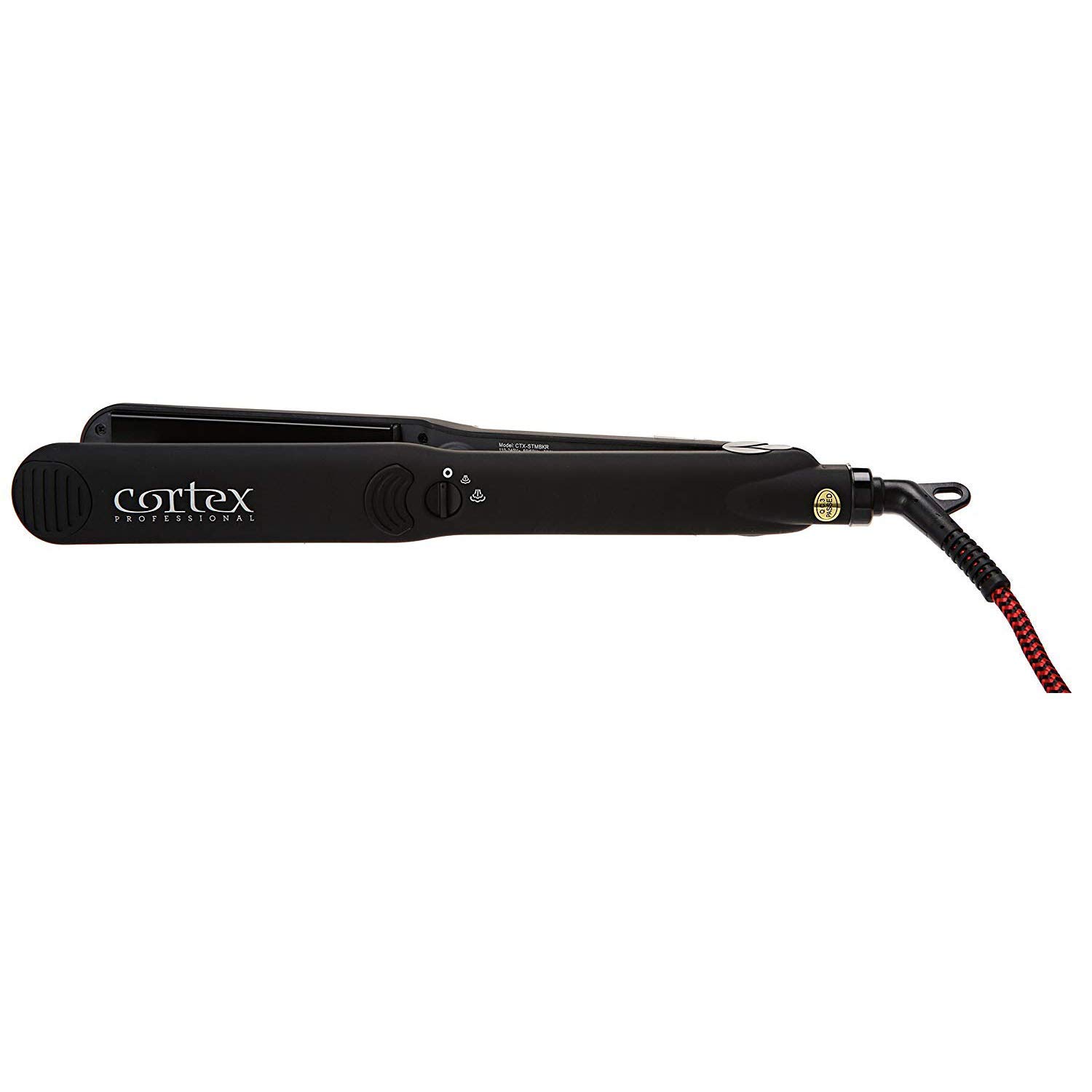 Professional Vapor Flat Iron with Ceramic Plates & Argan Infusion - 1.25 Inch Hair Straightener for Smooth & Shiny Hair - Includes Argan Oil Refill Bundle - Perfect for Salon & Home Use (Black)
