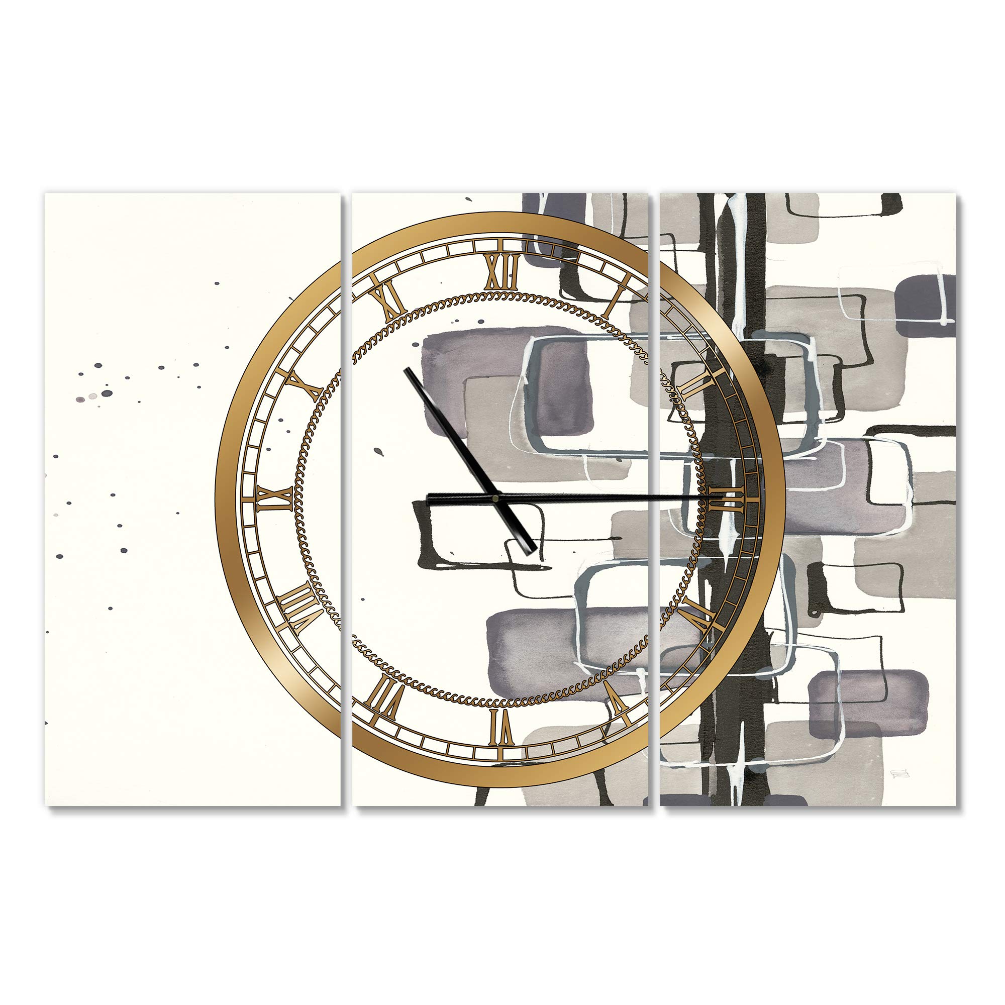 Glam Dancing Shape III Modern Wall Clock - Large Decorative Clock for Office, Living Room & Bedroom | Elegant Home & Office Décor