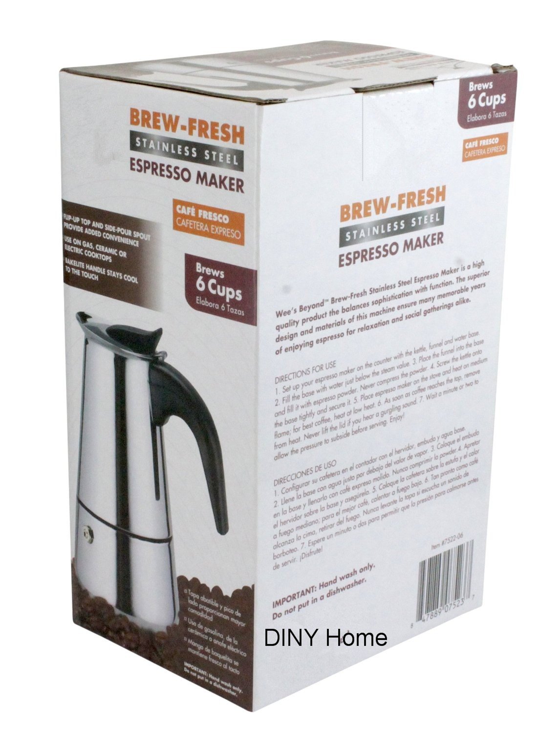 Premium 6-Cup Stainless Steel Italian Espresso Maker - Works on Gas, Electric & Ceramic Stovetops (2.5oz per Cup) - Perfect for Home, Office & Camping Coffee Brewing