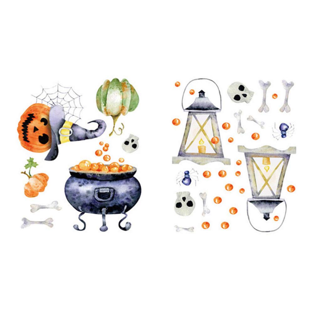 Halloween Window Decals - 6 Sheets Haunted House Wall Stickers for Windows, Glass Doors & Office Decor | Spooky Holiday Party, Home & Classroom Decoration