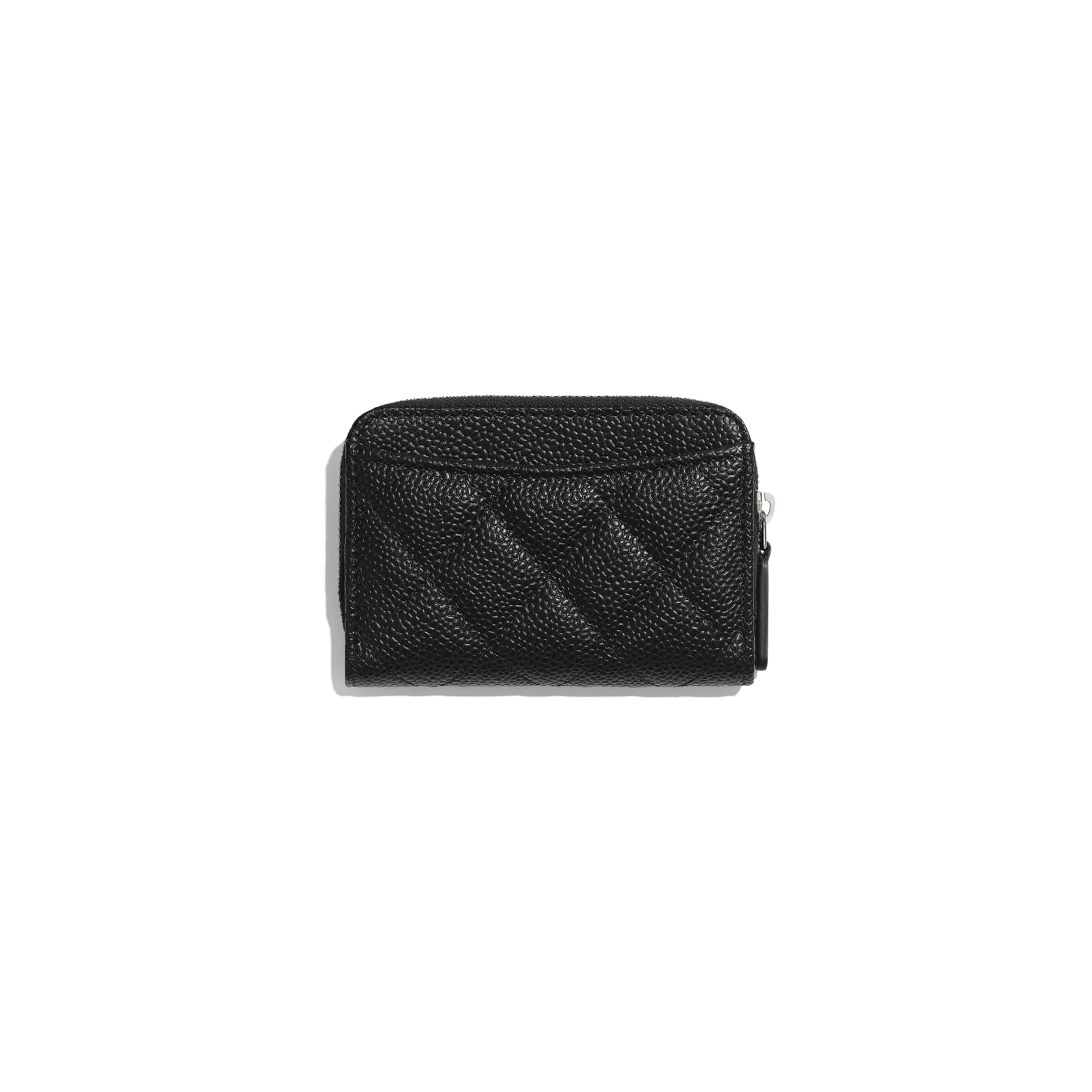 Chanel Classic Zipper Coin Purse in Silver Tone & Black | Luxury Small Wallet for Women | Perfect for Everyday Use, Travel & Gift Giving