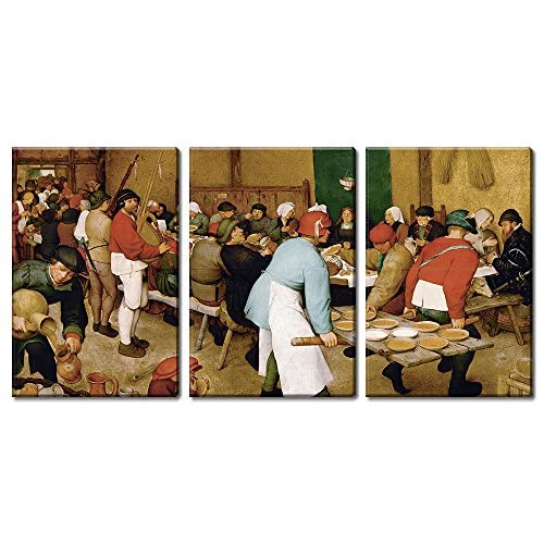 Peasant Wedding by Pieter Bruegel - Wall26 3-Panel Canvas Art Print Set (24