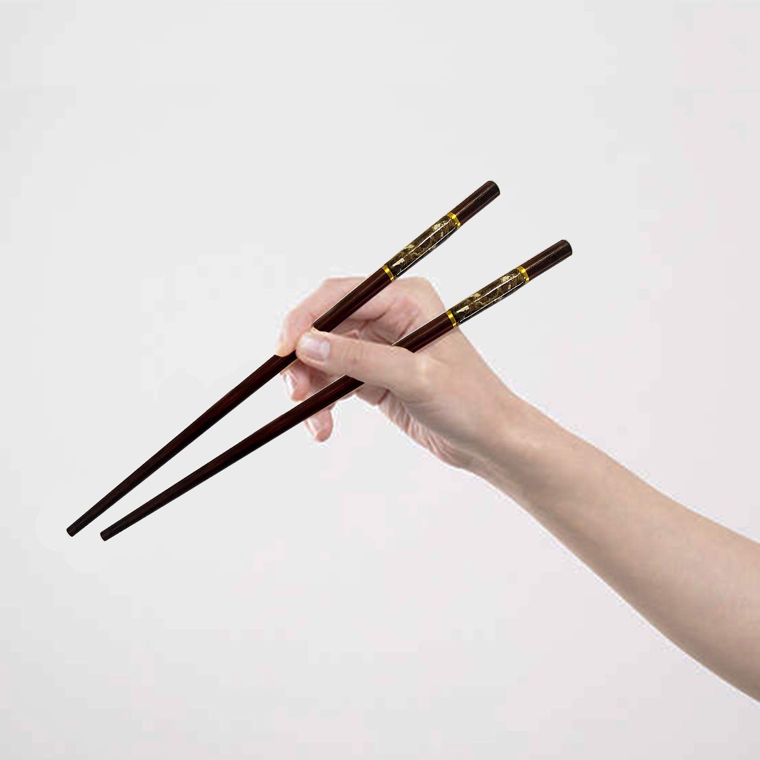 5 Pairs Reusable Bamboo Chopsticks Set - Natural Japanese Style Chopsticks with Case for Sushi, Noodles & Asian Cuisine | Lightweight & Eco-Friendly Utensils for Home Dining, Restaurants & Gifts (Marble Design)