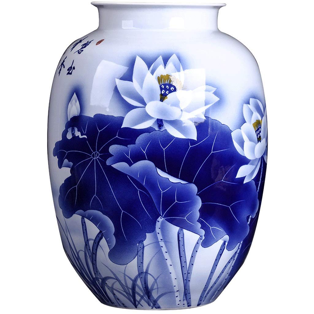Handpainted Blue and White Porcelain Vases – Large Ceramic Flower Vases for Home Decor, Living Room Centerpiece, Wedding & Dining Table Decoration – Elegant Handcrafted Home Accessories