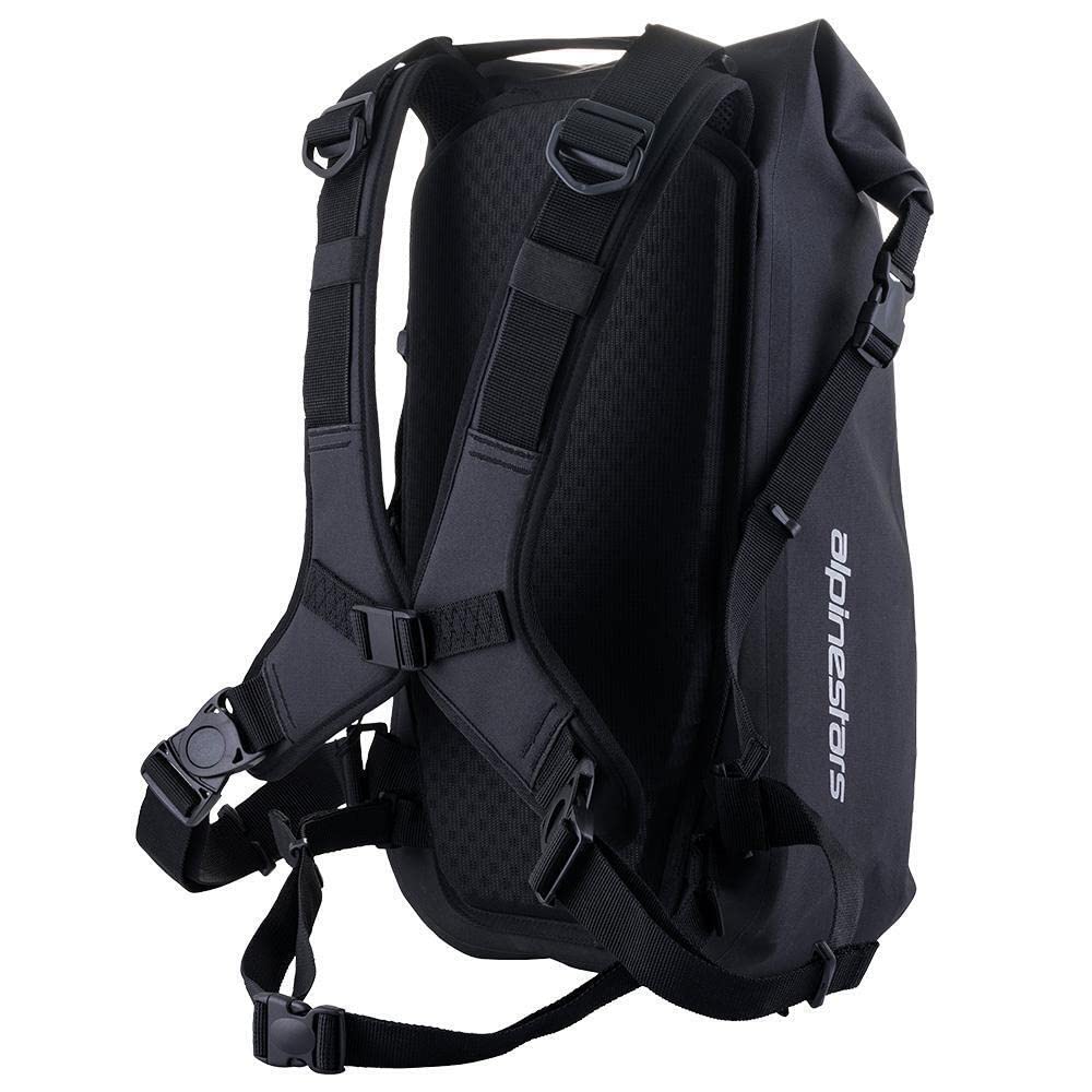 Alpinestars Sealed Sport Pack - Waterproof Motorcycle Backpack for Commuting & Travel (Black, One Size) - Perfect for Daily Rides, Adventure Trips & Outdoor Activities