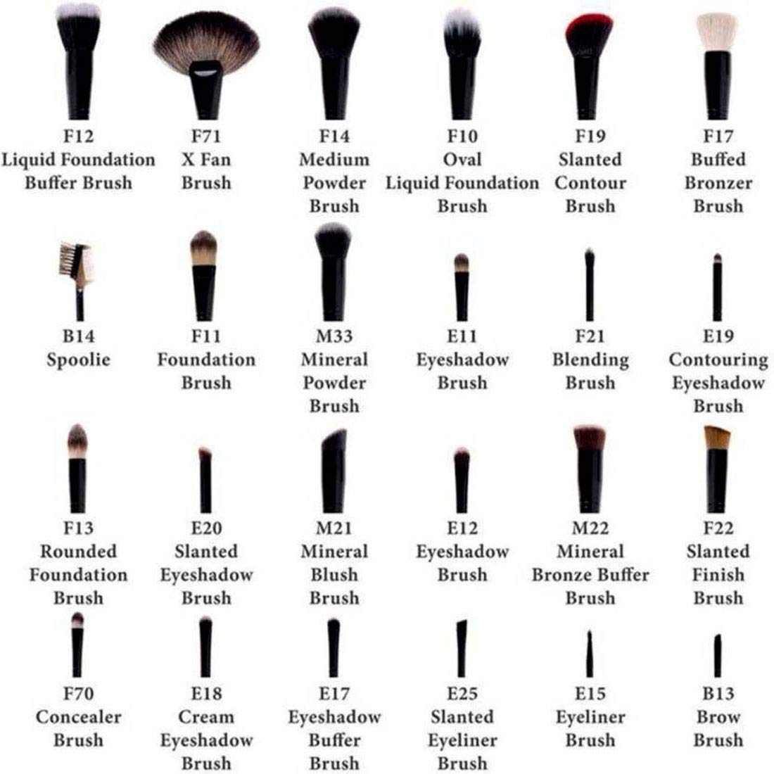 24pcs Professional Makeup Brush Set with Leather Pouch - Perfect for Travel & Home Use