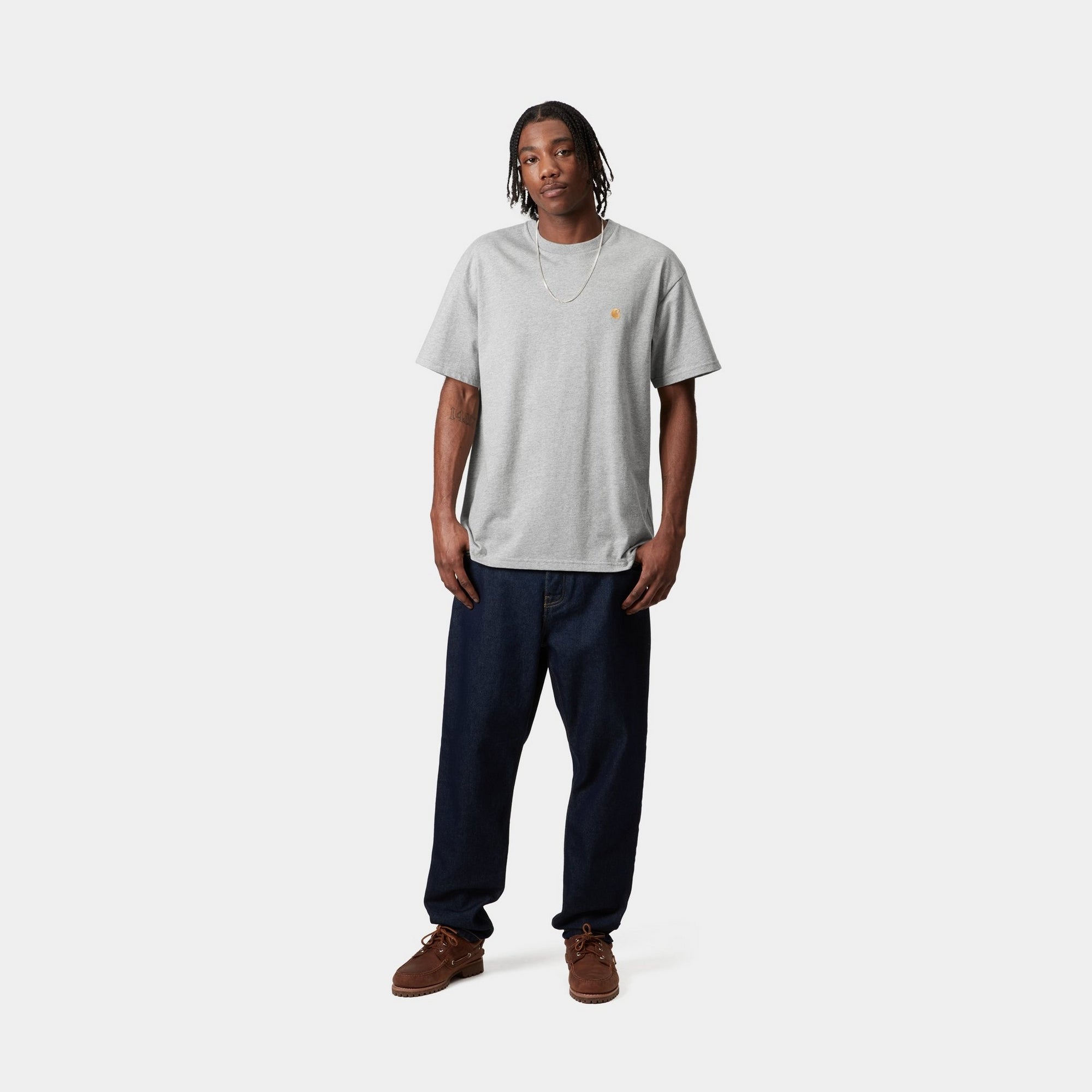 Chase T-Shirt for Men & Women | Soft Grey Heather Cotton Tee | Casual Wear & Everyday Comfort