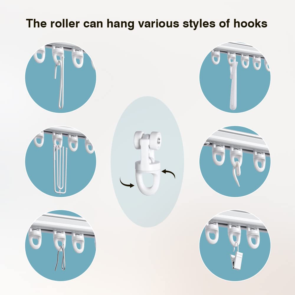 Adjustable Telescopic Ceiling Mount Curtain Track System (51-94 Inch) - White Room Divider for Home & Office Partition - Perfect for Living Rooms, Bedrooms, and Studio Spaces