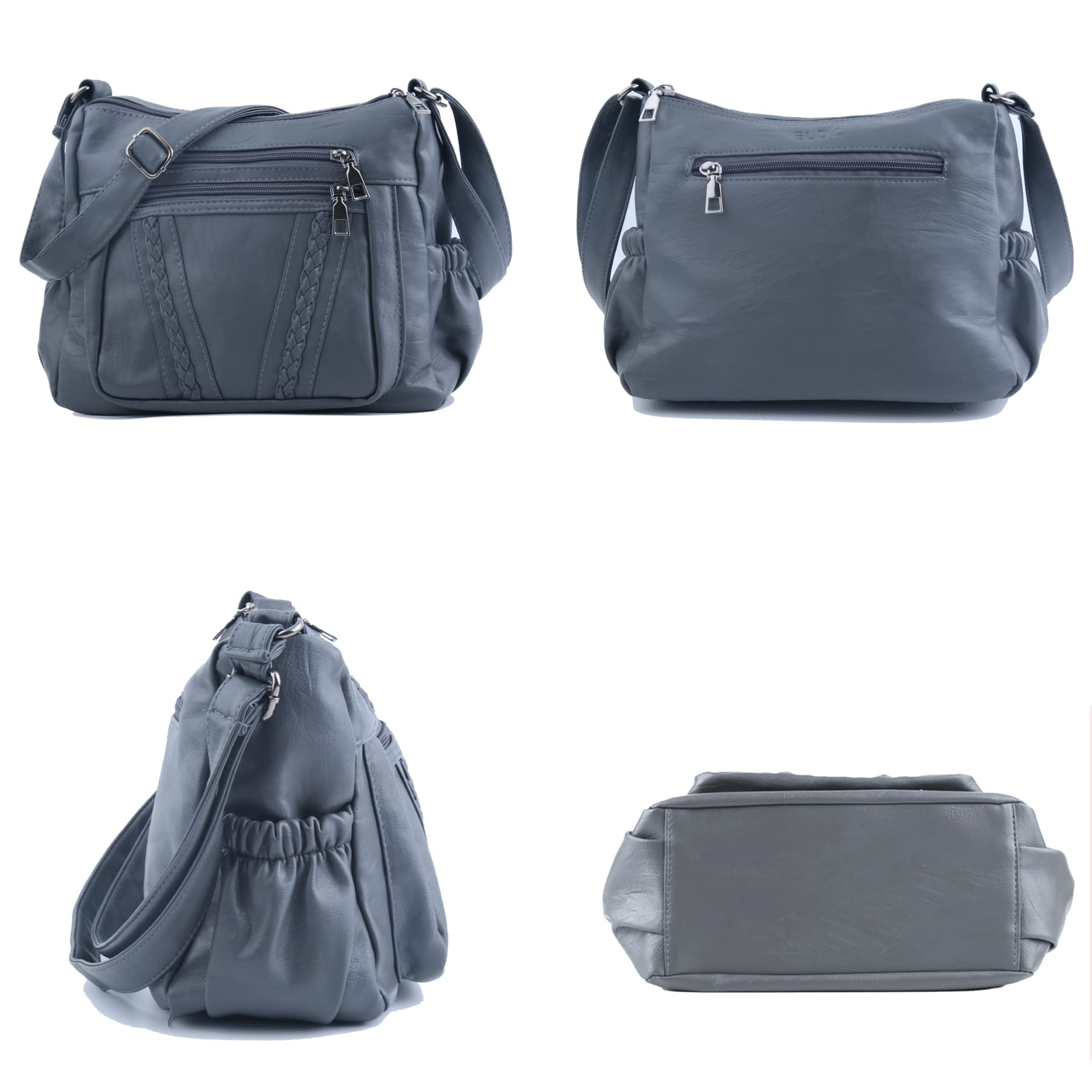 ELDA Women's Crossbody Bag - Soft PU Leather Purse with Multiple Pockets, Stylish Shoulder Handbag for Daily Use, Travel & Shopping