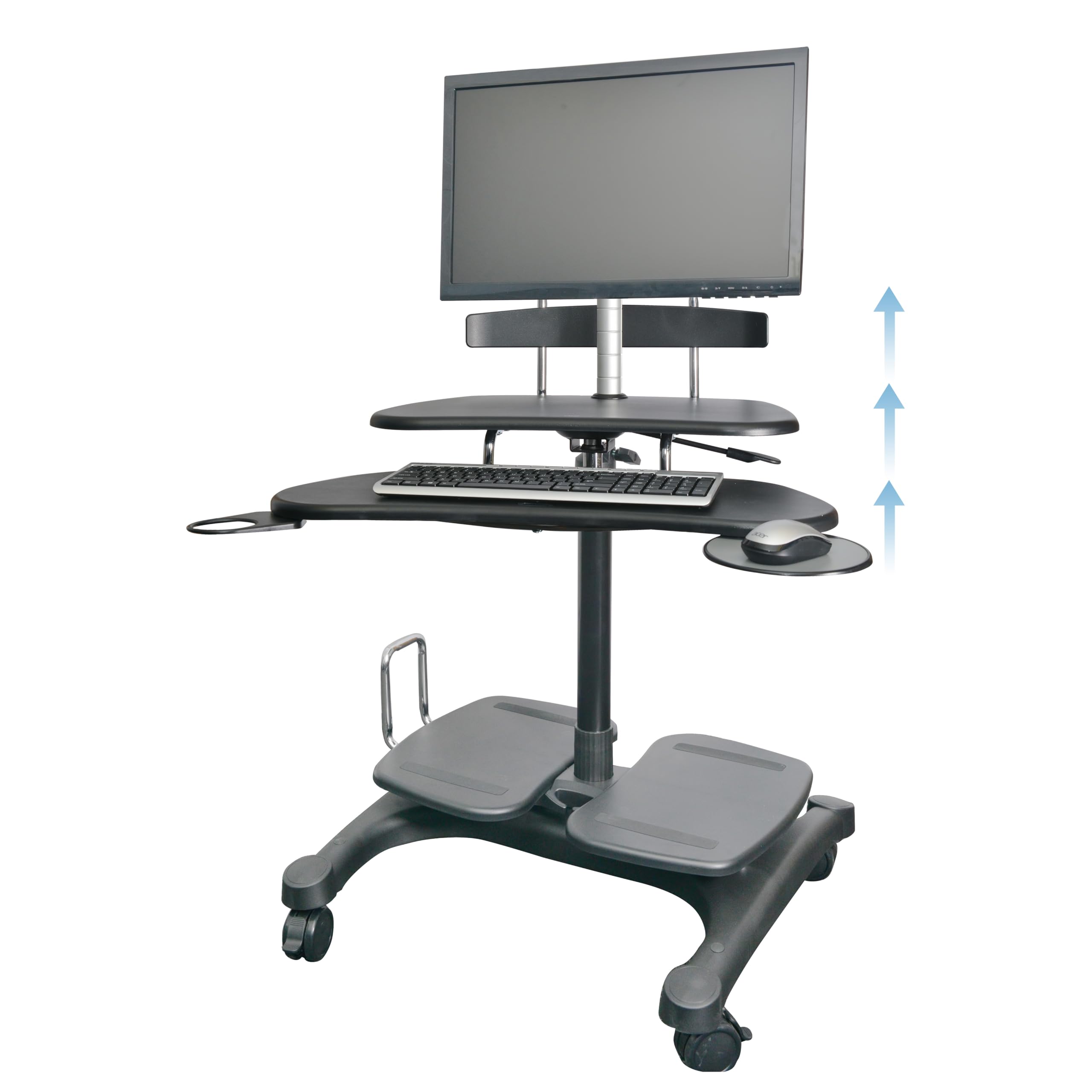 Kantek Adjustable Mobile Sit Stand Workstation (31