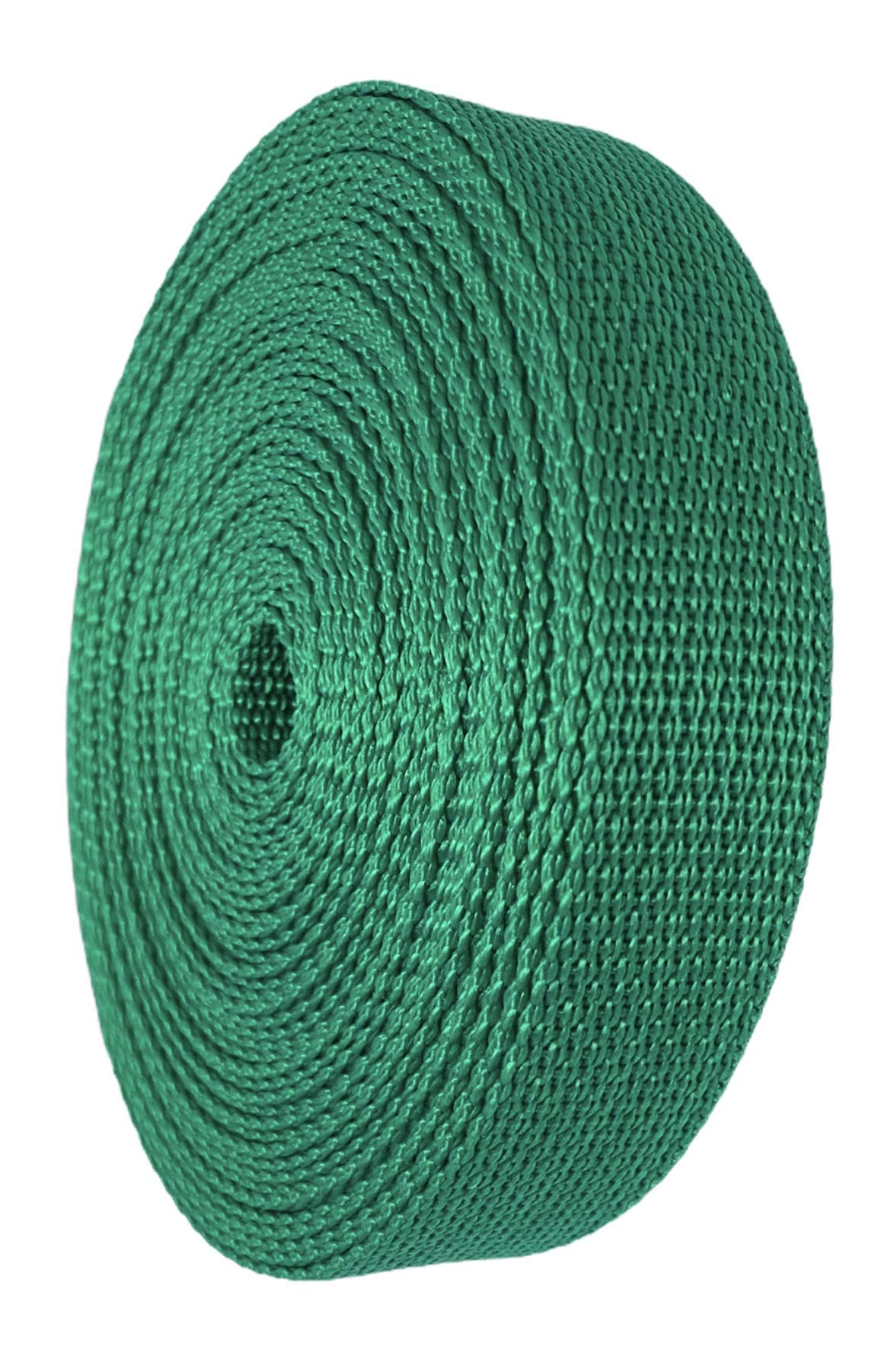 Durable Polypropylene UV Resistant Webbing Straps - 1 Inch (Green, 100) | Ideal for DIY Projects, Pet Collars, Outdoor Gear & Crafts | Perfect for Camping, Hiking & Home Organization