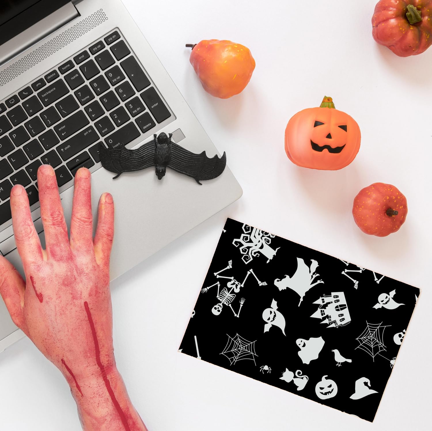 JUTTIRA Halloween Tissue Paper - Black & White Decorative Paper for Party Decorations, Gift Wrapping, and DIY Crafts | Perfect for Halloween, Home, and Office Decor