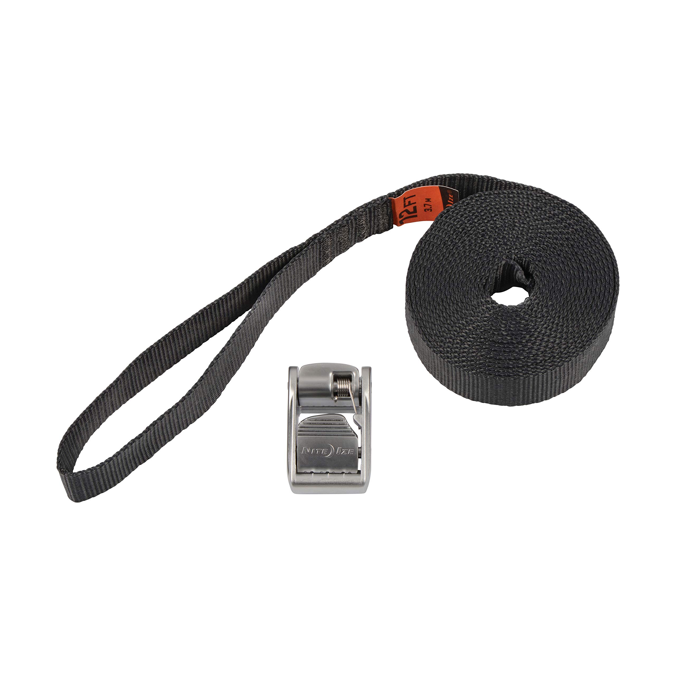 Nite Ize Dual CamJam Tie Down System - Heavy Duty Ratchet Straps for Trucks, Cars & Moving Supplies - 12 ft Black Luggage & Camping Gear Straps - Secure Transport for Outdoor Adventures & Home Moves
