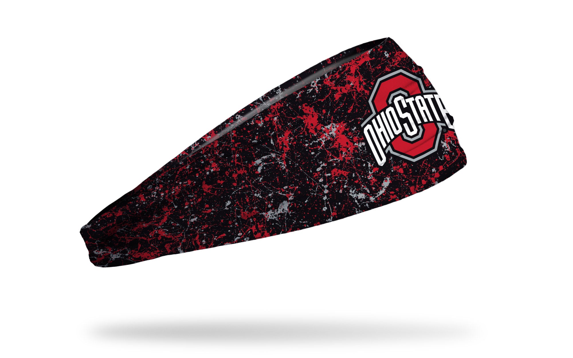 Ohio State Buckeyes Splatter Black Big Bang Lite Headband - Adjustable Sports Headband for Running, Basketball & Workouts - Perfect for Fans & Athletes