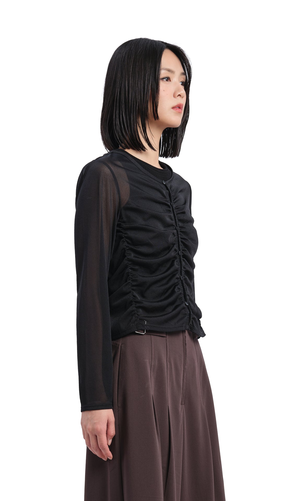 Sheer Gathered Jacket for Women - Lightweight Lace Cover Up - Elegant Evening Wear for Parties, Weddings & Date Nights