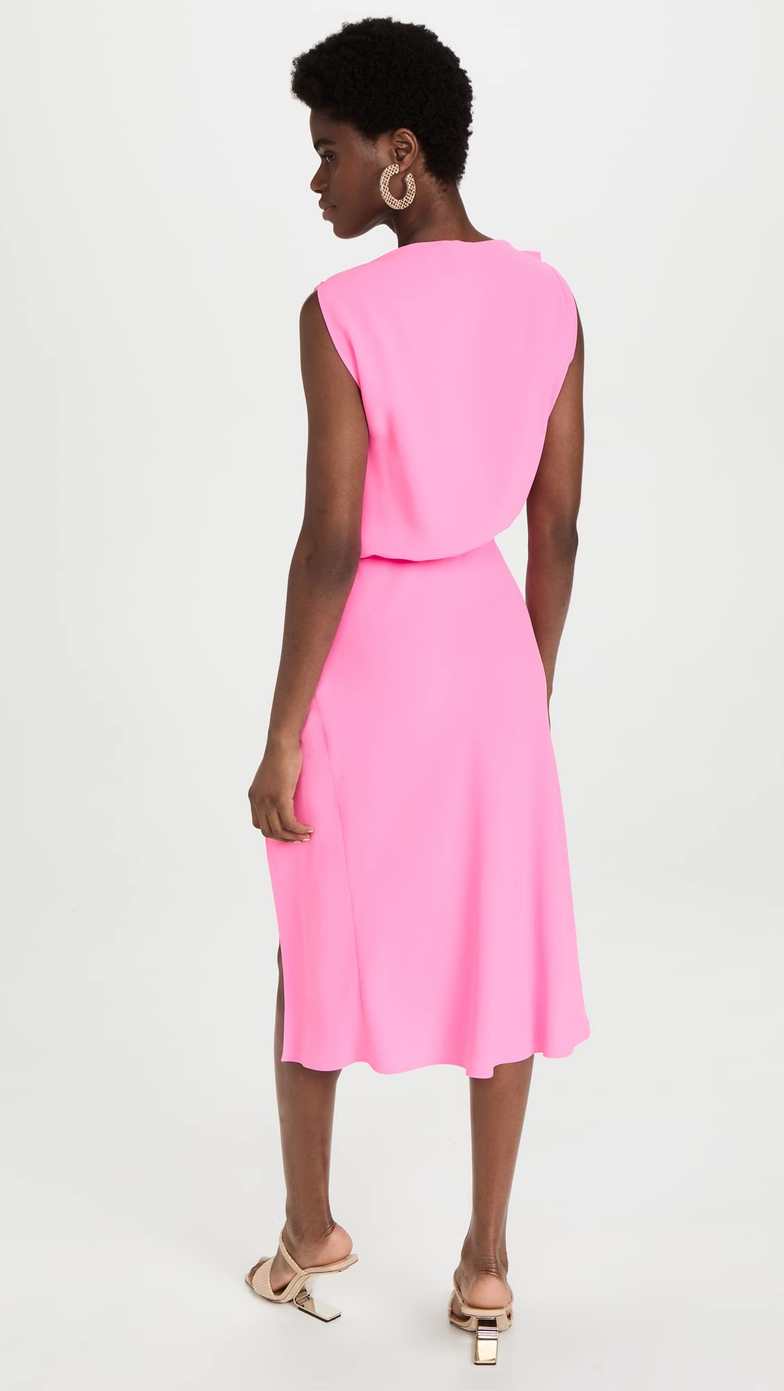 Amanda Uprichard Women's Morrison Dress - Elegant Floral Midi Dress for Wedding Guest, Cocktail Party & Summer Occasions