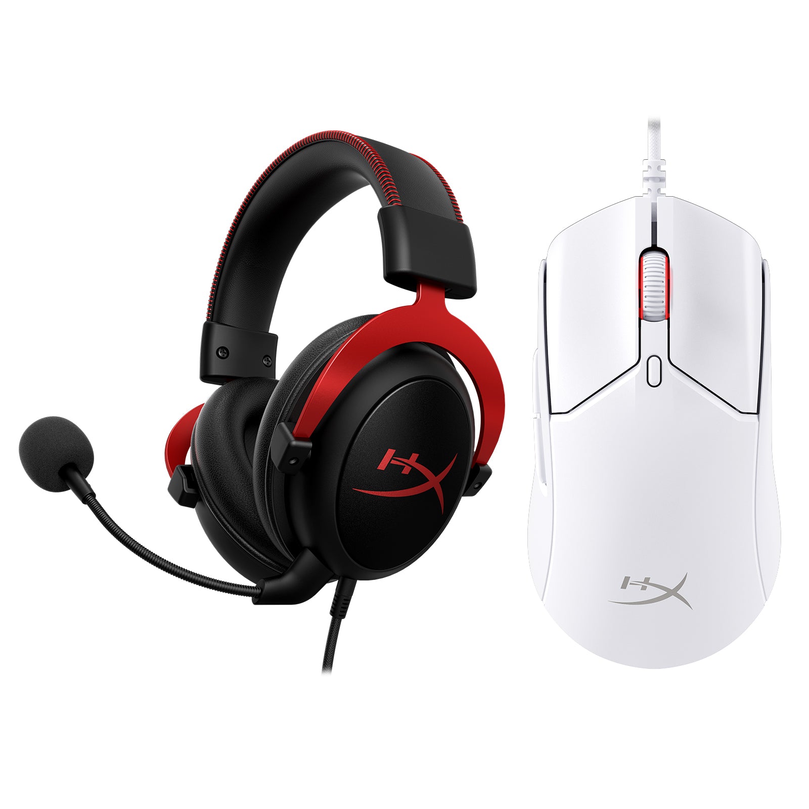 HyperX Cloud II Wired Gaming Headset & Pulsefire Haste 2 Wired Gaming Mouse Bundle - Perfect for PC, PS4, PS5, Xbox Gaming & Streaming