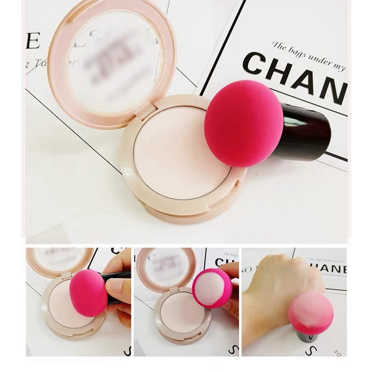 Premium Round Head Makeup Sponge Blender - Small Mushroom Shape Beauty Sponge for Flawless Foundation Application, Includes Protective Cover (2 Pcs) - Perfect for Travel, Daily Makeup & Professional Use