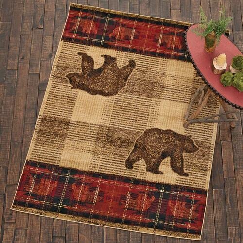 Faux Sheepskin Fur Rug - Rustic Bear & Moose Design for Cabin, Bedroom & Living Room - Wildlife Throw Rug in Brown/Red (16