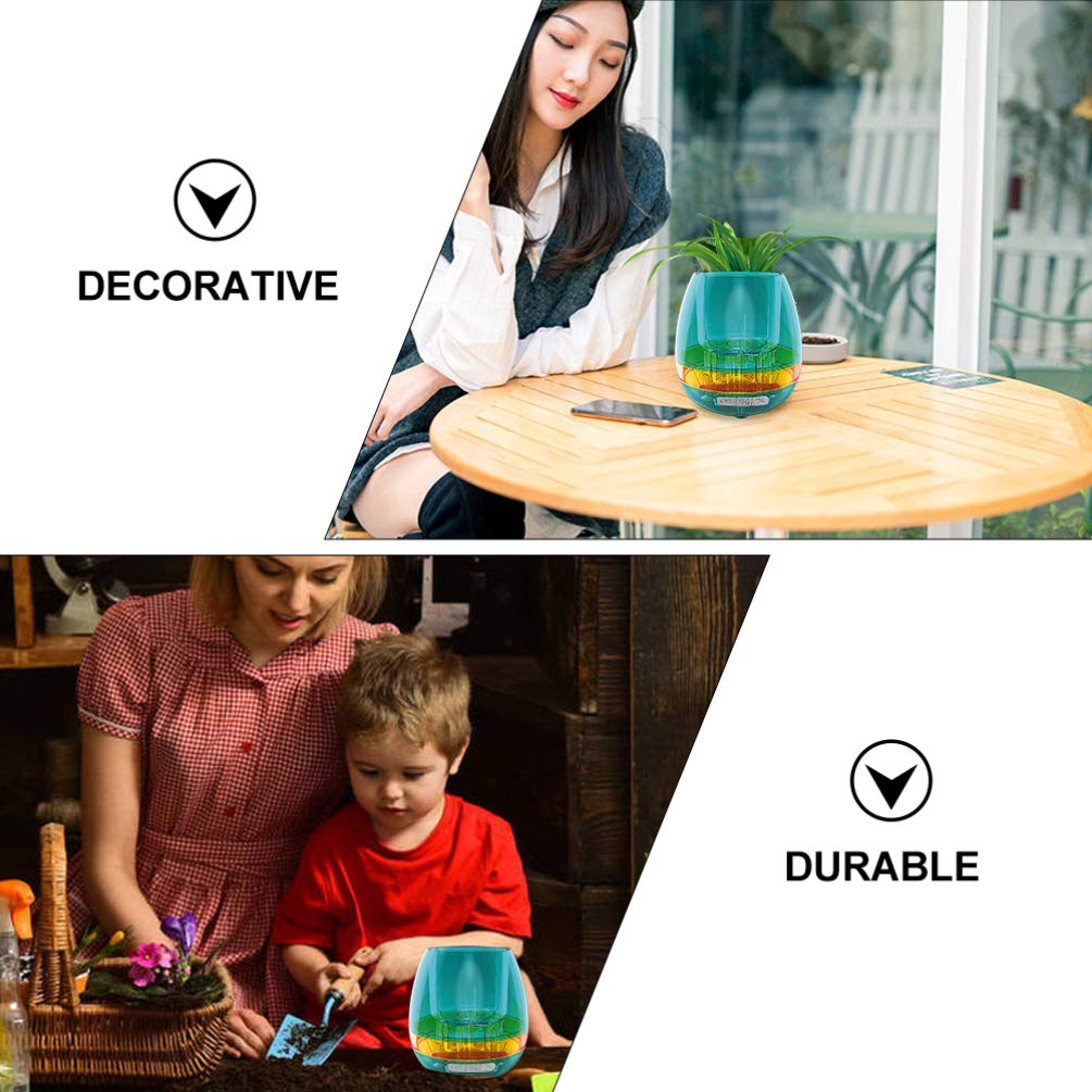 NUOBESTY Cactus Flower Pots with Bluetooth Speaker - 1pc Set, Touch Control Music Planter for Kids, Plastic Plant Pot for Home Decor, Office Desk & Garden Use