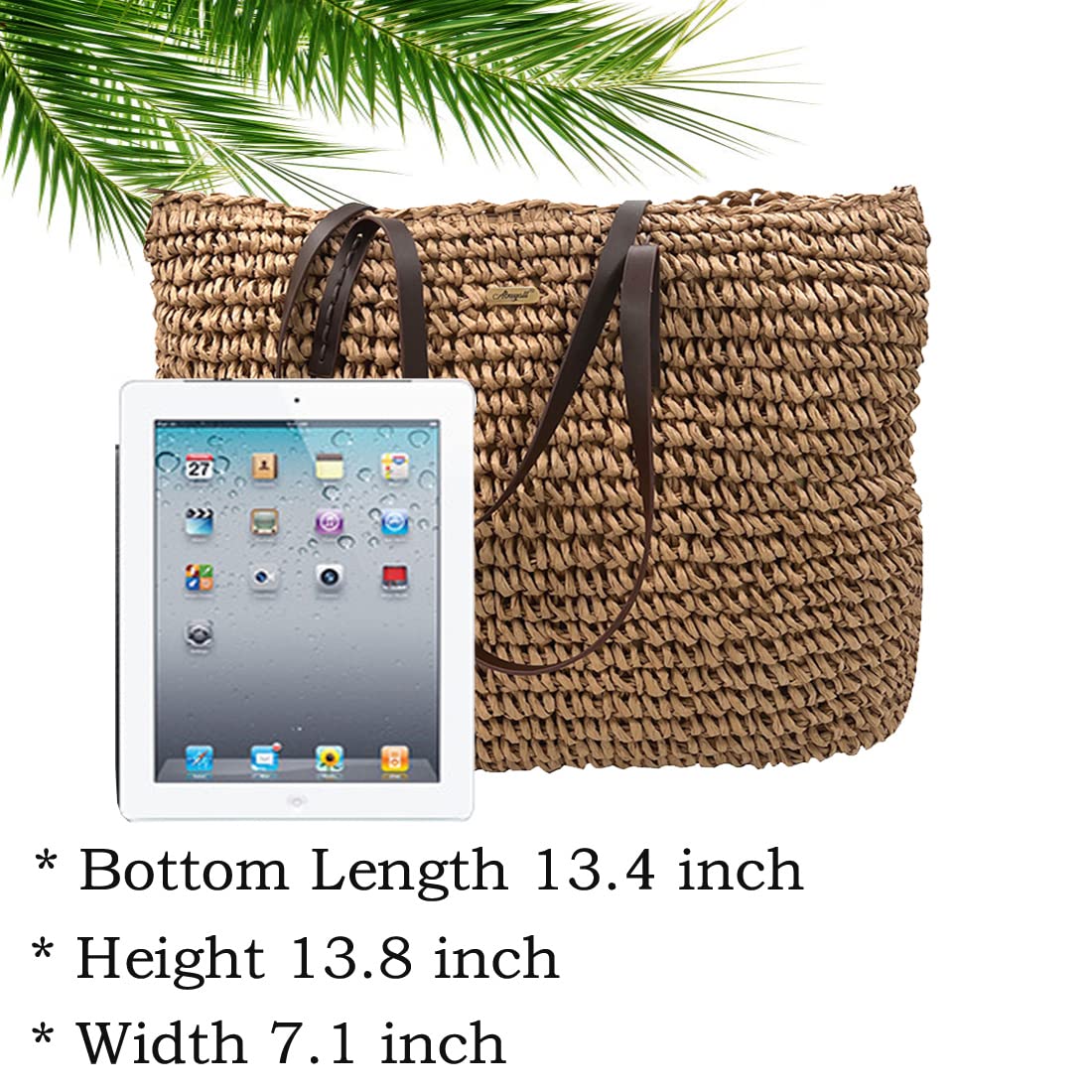 Women's Straw Woven Shoulder Bag - Summer Beach Tote Handbag for Women - Perfect for Beach Outings, Picnics, and Casual Shopping