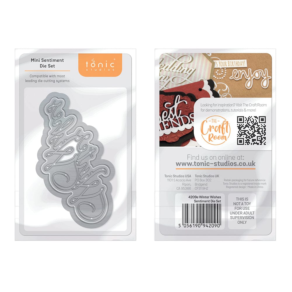Winter Wishes Sentiments Die Set 4209E - Perfect for DIY Scrapbooking, Card Making, and Holiday Crafts