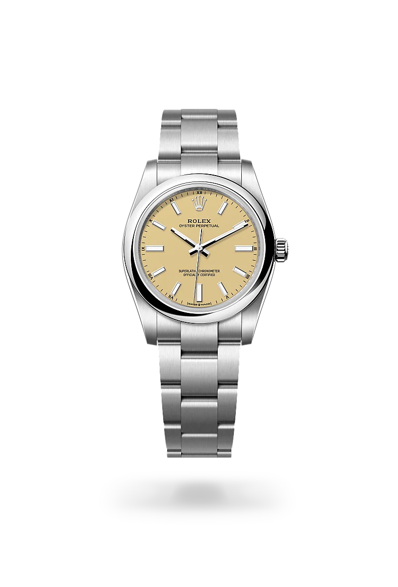 Rolex Oyster Perpetual 34mm Stainless Steel Watch - M124200-0007 | Luxury Men's Dress Watch for Business & Formal Occasions | Richter & Phillips Jewelers