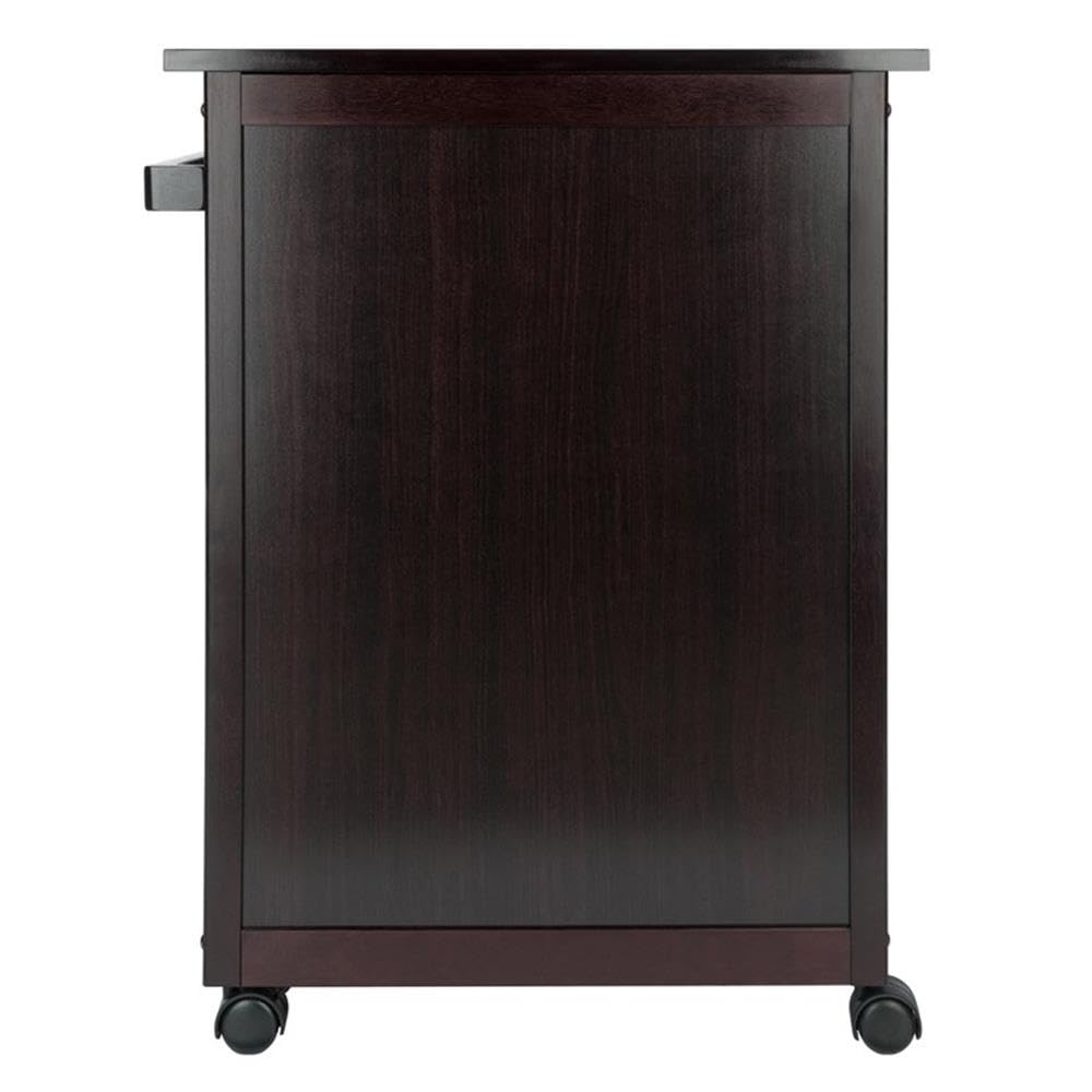 WINSOME Savannah Espresso Kitchen Island with Storage Shelf - Perfect for Small Kitchens, Dining & Breakfast Nooks