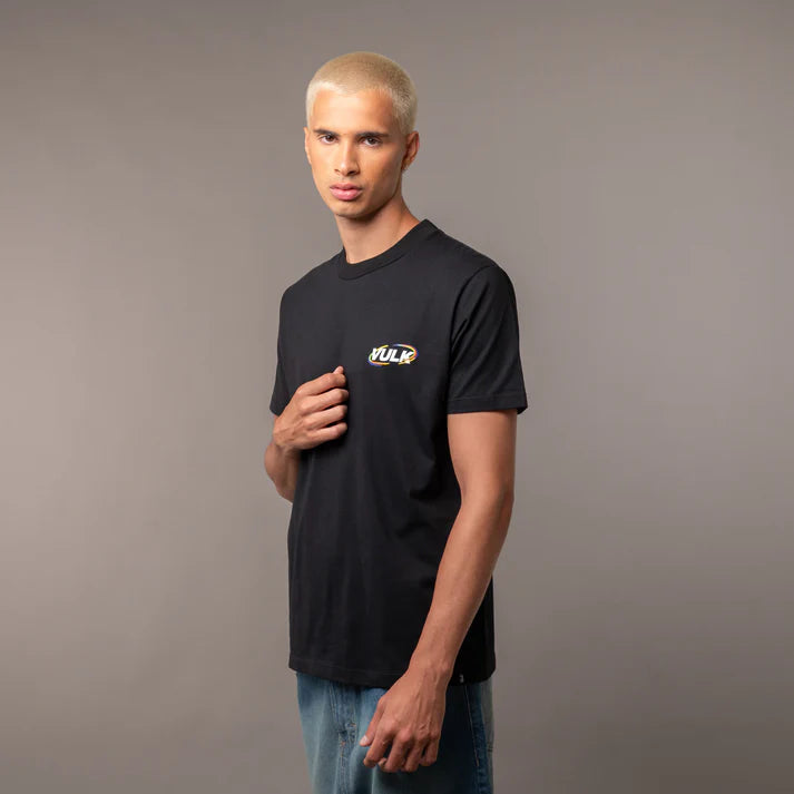 Vulk H Twister T-Shirt for Men - Black Cotton Short Sleeve Tee - Gym, Running & Casual Wear