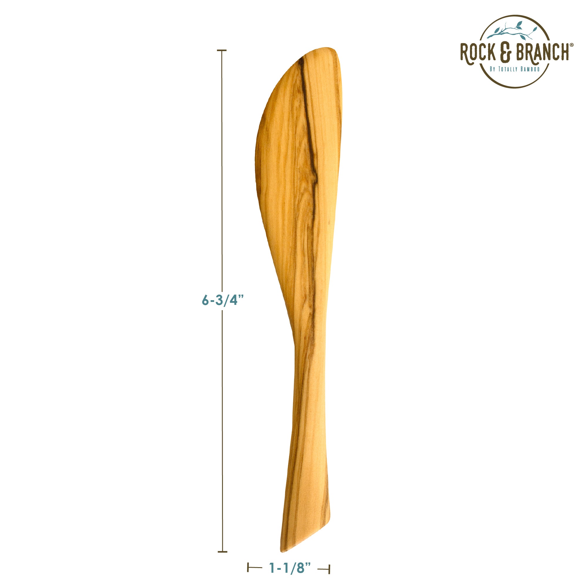 Premium Olive Wood Spreader Knife - Rock & Branch® - Handcrafted for Butter, Cheese & Jam - Perfect for Charcuterie Boards & Gourmet Kitchen Gifts