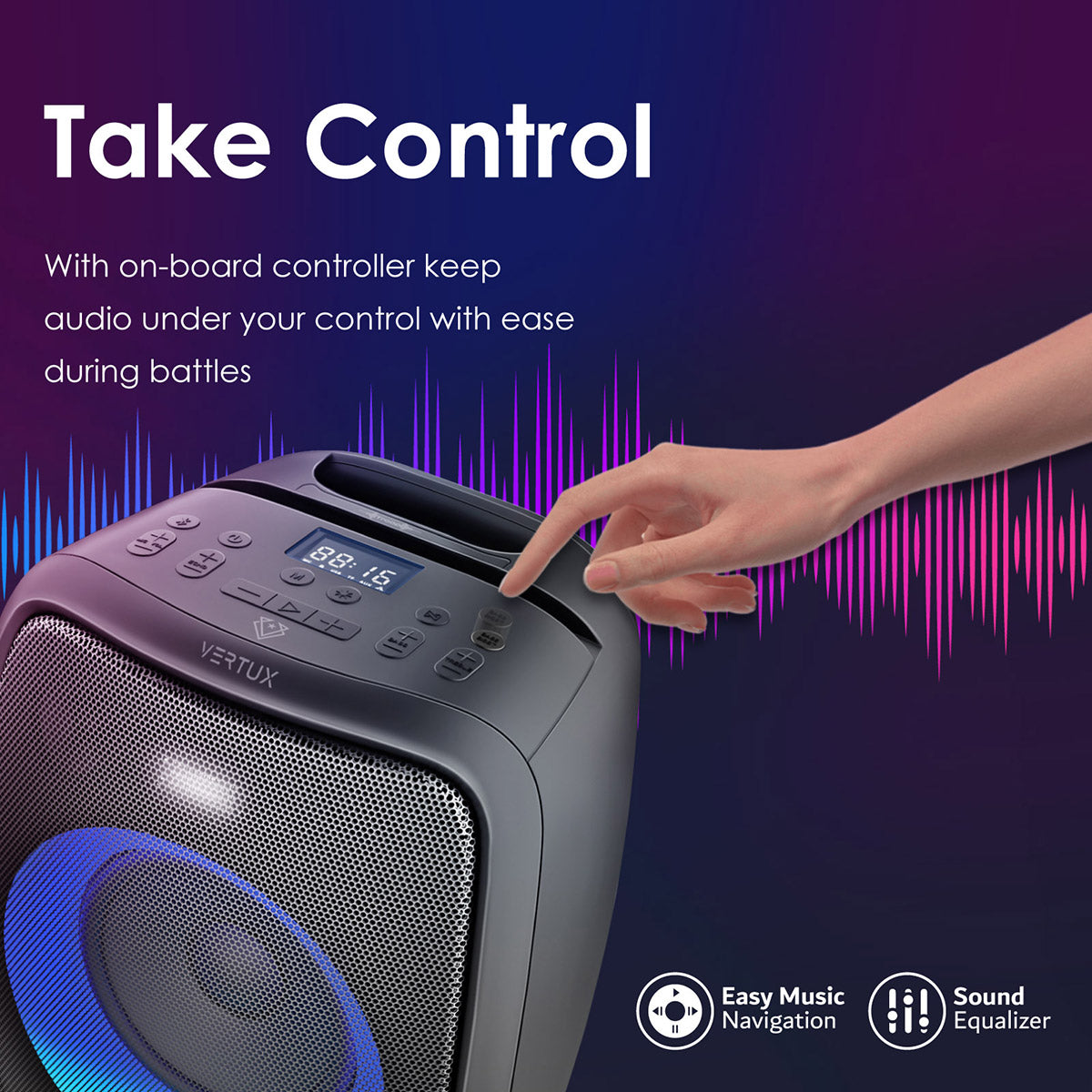 60W AudioImmersive™ Wireless Bluetooth Gaming Speaker with Deep Bass - Portable Sound System for PC, PS5, Xbox & Home Theater | Perfect for Gaming, Movies & Music