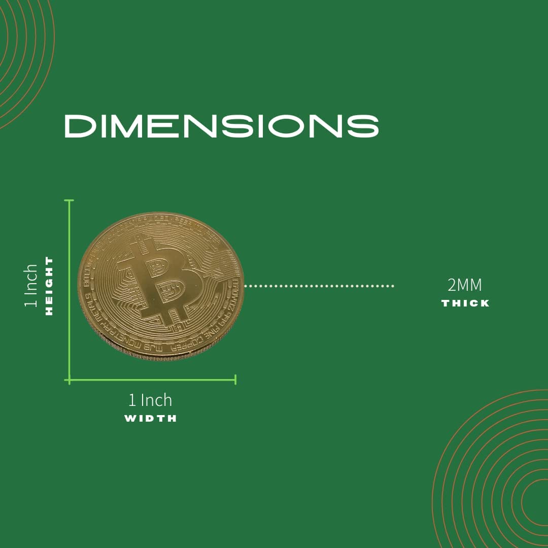 Premium Custom Gold Bitcoin Golf Ball Markers (2-Pack) with Hat Clips - Perfect Gift for Crypto & Golf Enthusiasts - Easily Attaches to Hats, Caps & Belts - Great for Golf Tournaments, Crypto Events & Collector Displays