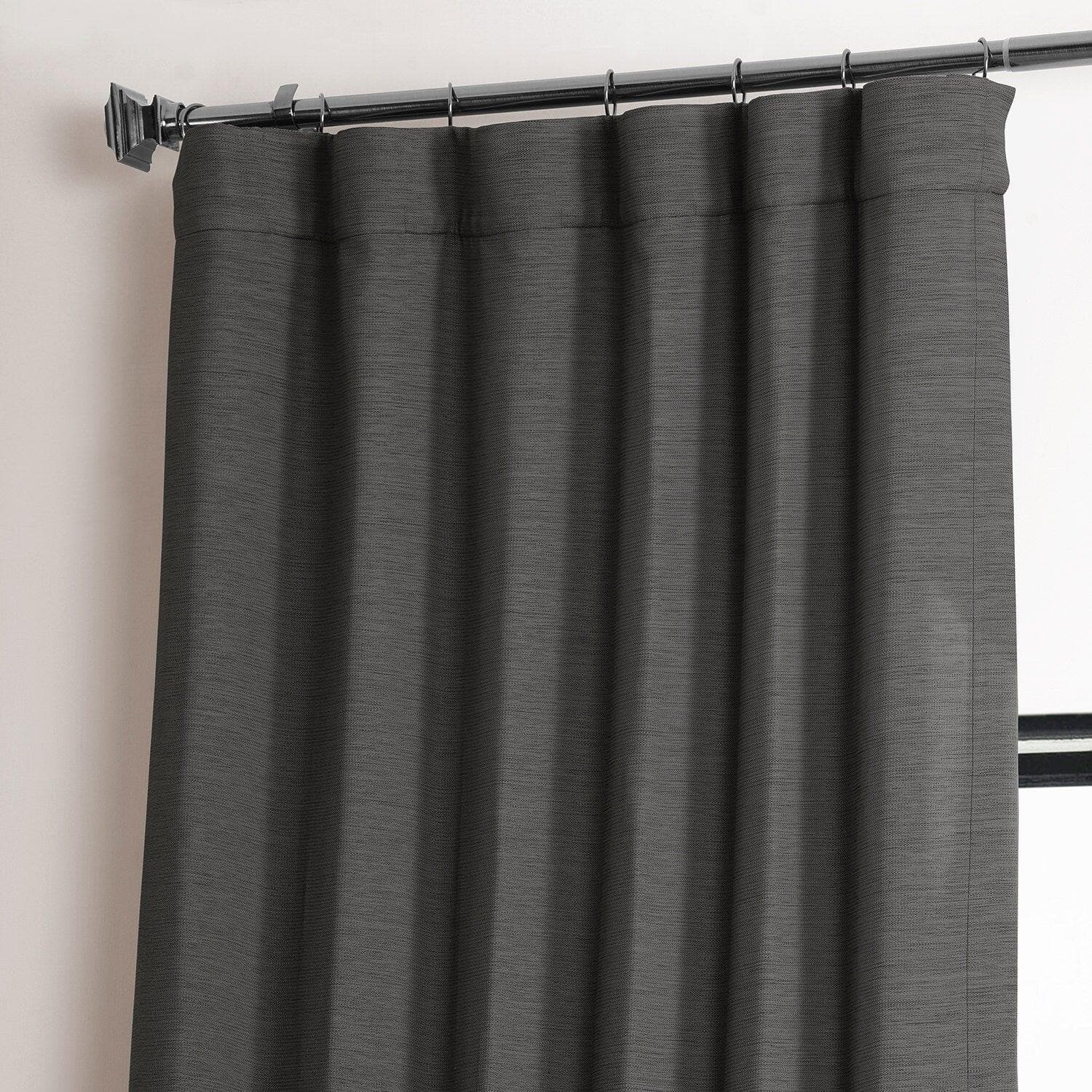 Armour Grey Textured Bellino Blackout Curtains for Bedroom & Living Room - Noise Reducing Thermal Insulated Window Drapes for Home Decor
