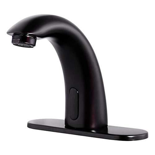 Luxury Lenox Automatic Sensor Faucet - Touchless Cold Water Faucet with Oil Rubbed Bronze Finish for Bathroom & Kitchen - Modern Hands-Free Faucet for Hygienic Washing, Perfect for Home, Restaurant, and Public Restrooms