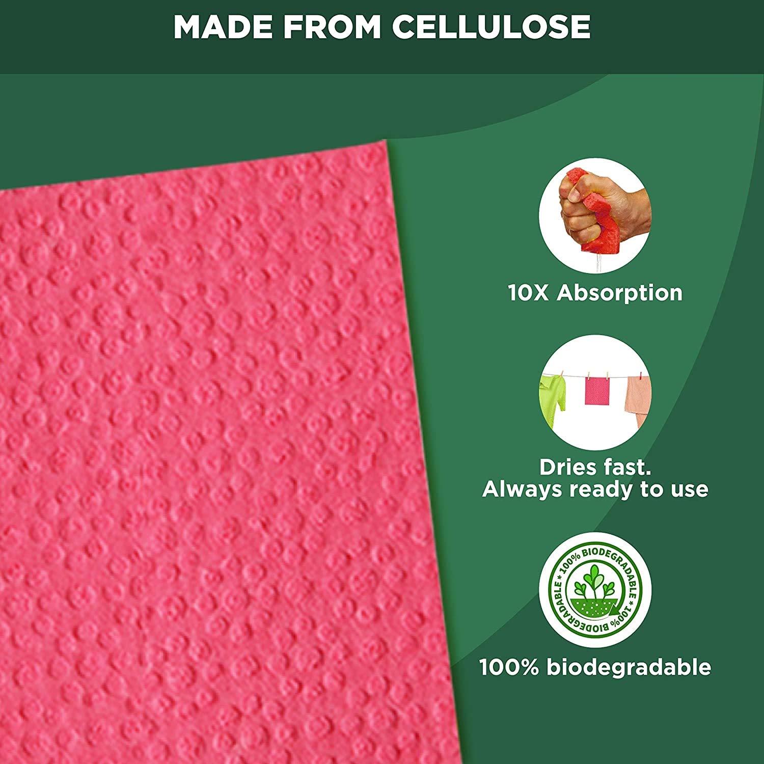 **Atipriya Eco-Friendly Washable Sponge Cloths – 3-Pack Reusable & Biodegradable Kitchen Cleaning Cloths | Alternative to Paper Towels for Dishwashing, Countertops & Household Cleaning**