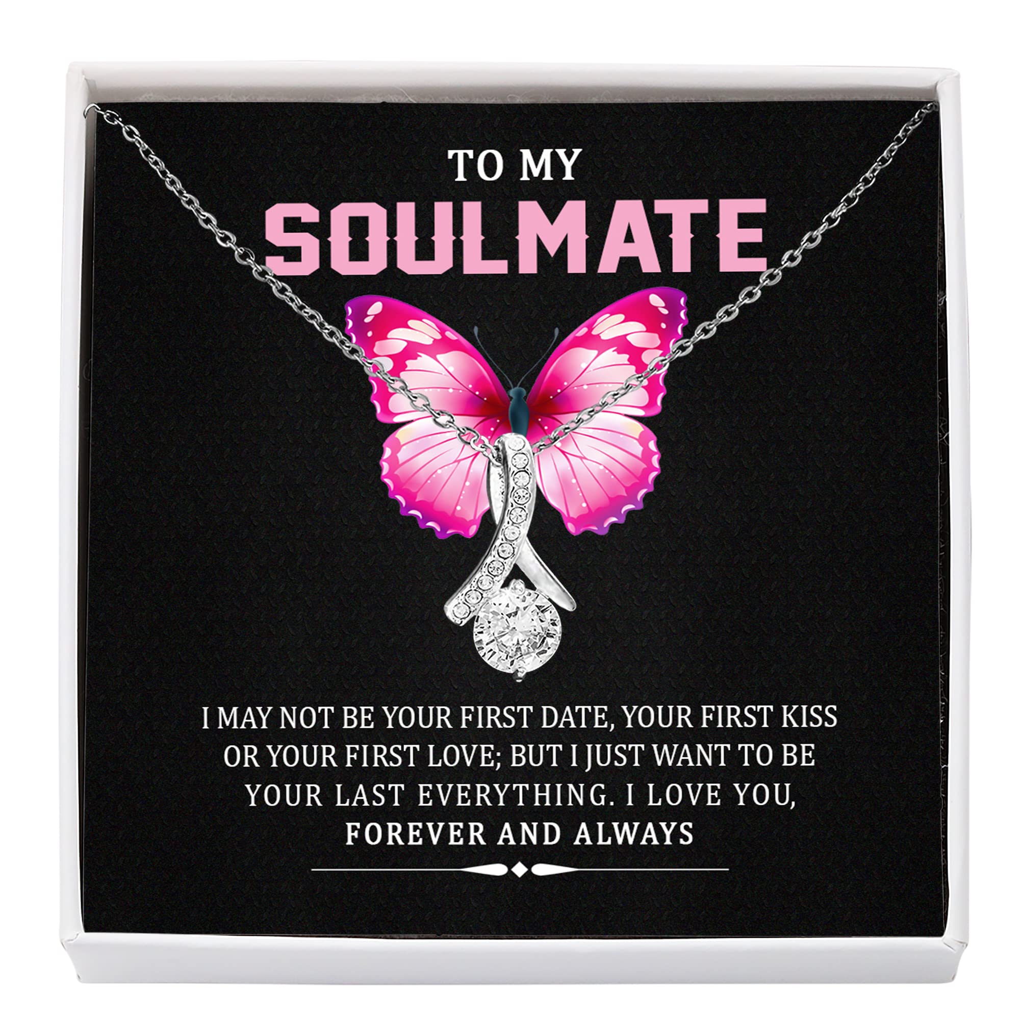 Soulmate Necklace for Her - Romantic Jewelry Gift for Girlfriend, Wife, or Loved One - Birthday, Anniversary, Valentine's Day Present with Message Card & Gift Box - Perfect for Date Nights, Proposals, and Special Occasions