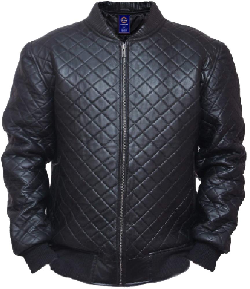Premium Genuine Lambskin Leather Jacket for Men - Quilted Biker Style Real Leather Coat - Perfect for Motorcycle Riding, Casual Outfits & Winter Fashion