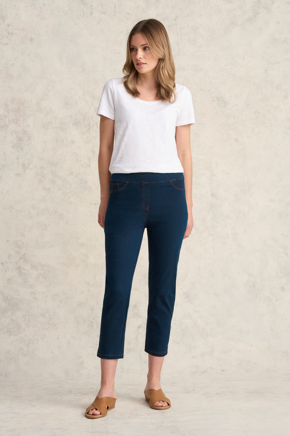 Bengajean® Good Earth Cotton® ¾ Slim Leg Denim Blue Jeans - Comfortable & Stylish Slim Fit for Men | Perfect for Casual Wear & Everyday Outfits