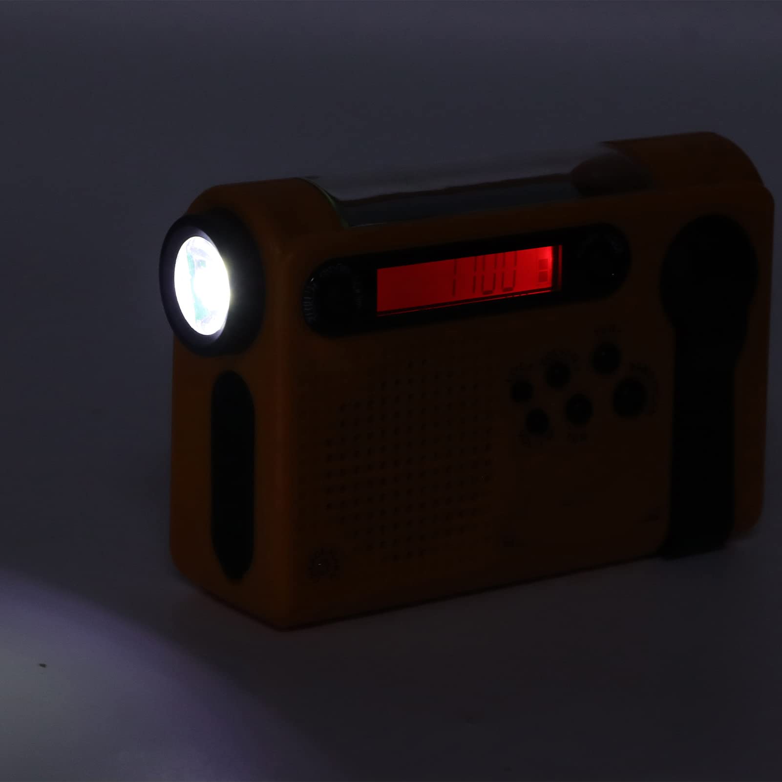Solar Powered Emergency Radio with 0.7W Solar Panel, 3.0V-4.2V Output & Large Capacity Memory - ABS Portable Weather Radio for Hiking, Camping, Outdoor Survival & SOS Emergency (Orange)