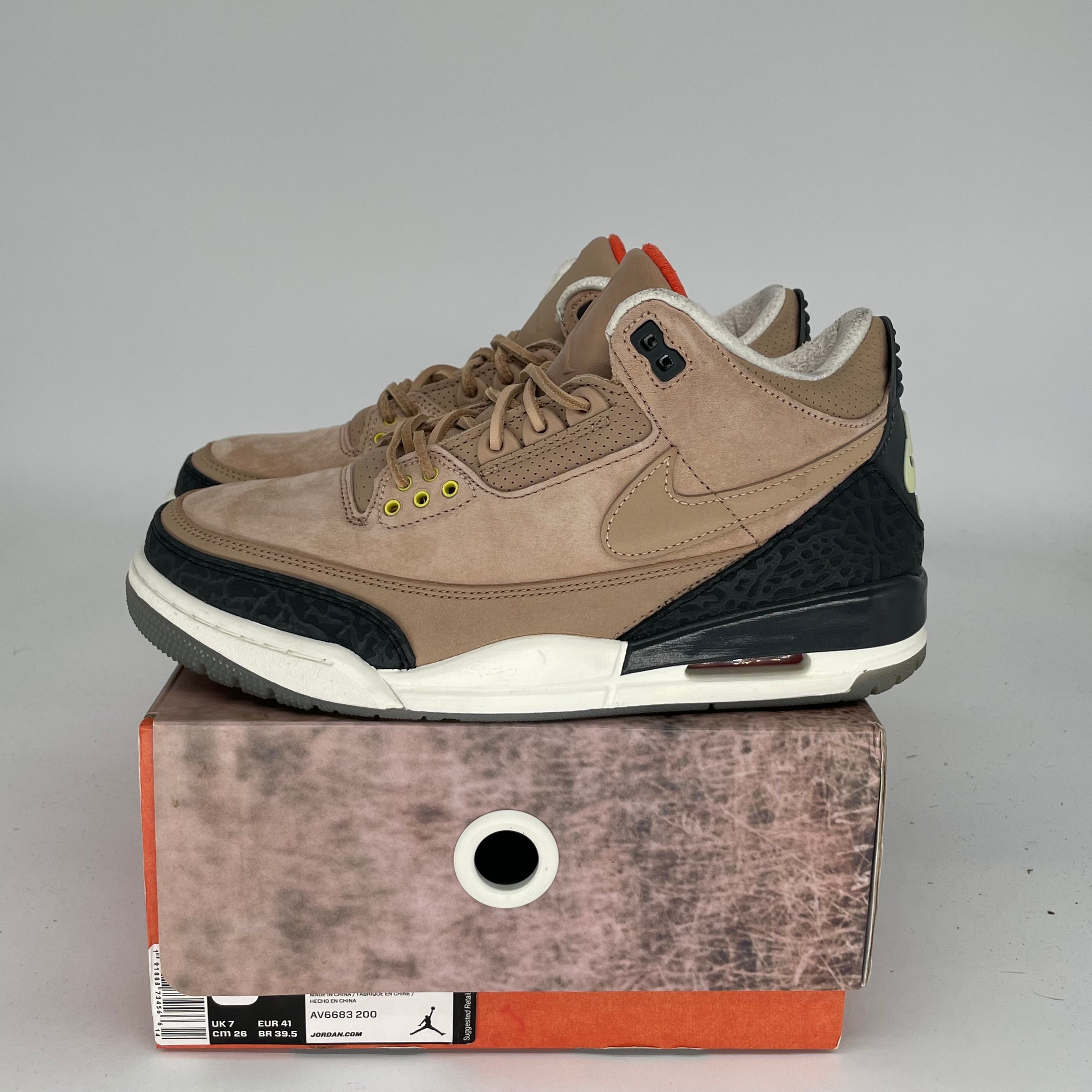 AIR JORDAN 3 Retro JTH Bio Beige Men's Basketball Shoes Size 8 - AV6683-200 | Authentic Sneakers for Casual Wear & Street Fashion