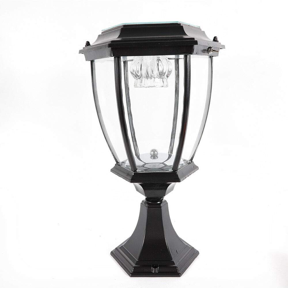 LYNICESHOP Solar Post Lights Outdoor - Waterproof Garden Pathway Lights, Solar Powered Fence Post Cap Lights for Wooden Deck, Yard, Driveway (7.87''X6.30''X13.78'', Black) - Perfect for Landscape Lighting, Backyard Decor & Nighttime Safety