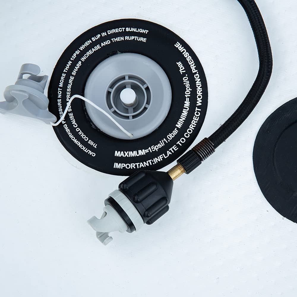 Inflatable Boat SUP Pump Adapter with Kite/Boston Valve - Universal Air Valve Adapter for Standard Pumps - Spoke Plate Attachment (Multi-Purpose) - Perfect for Kayaks, SUPs, Air Mattresses & Pool Floats