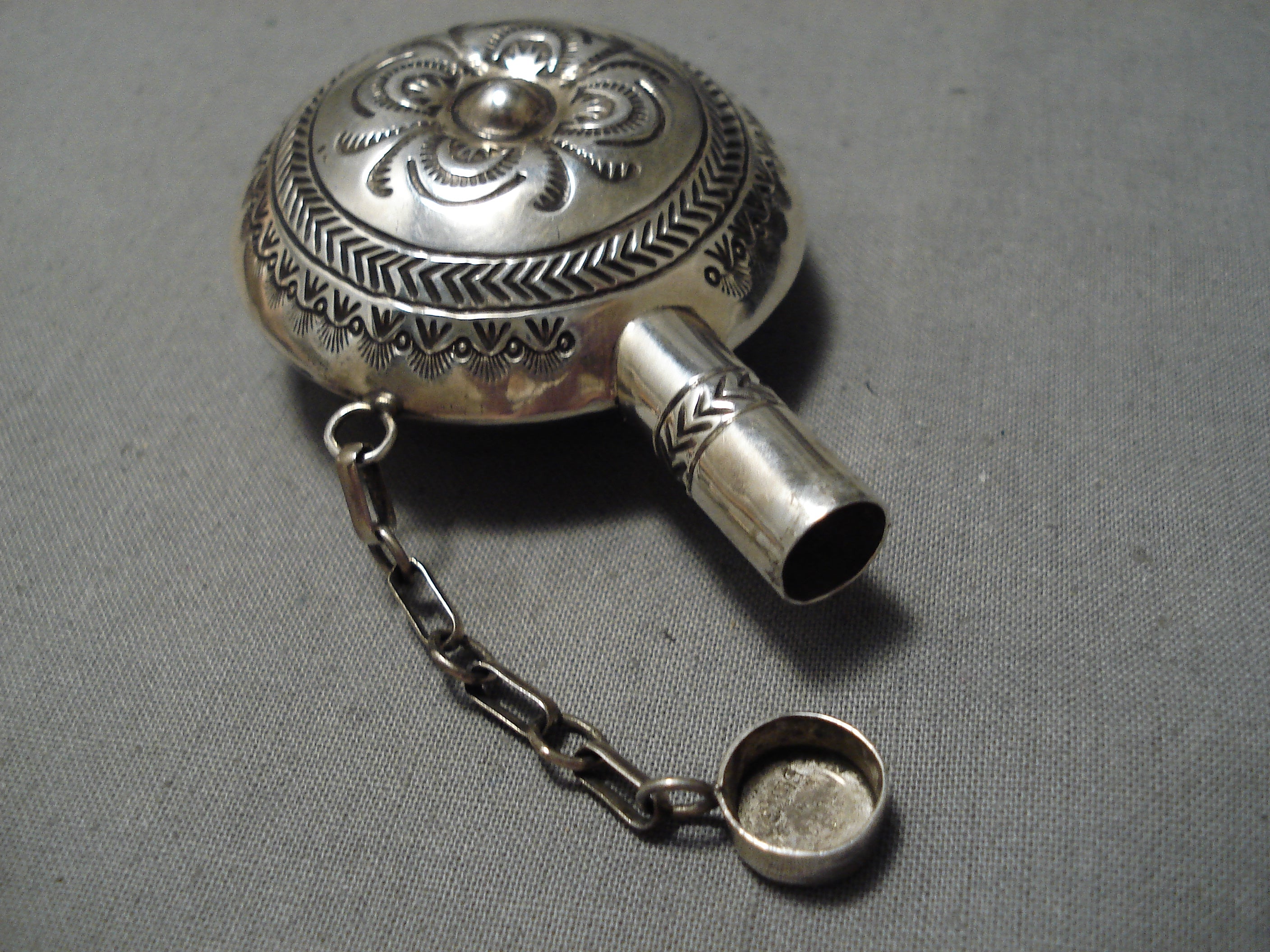 Authentic Navajo Sterling Silver Native American Flask Pendant - Handcrafted Jewelry for Gifts, Collectors & Western Fashion | Perfect for Powwows, Festivals & Special Occasions
