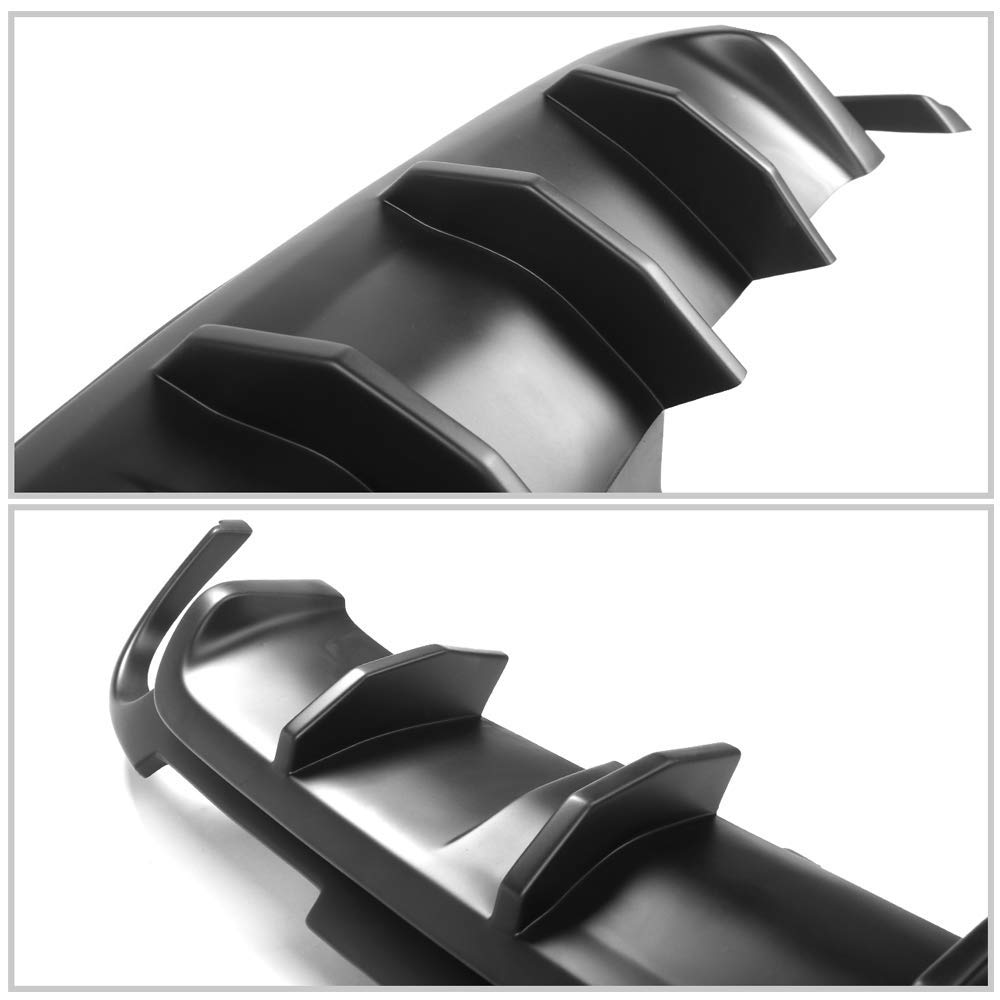 IKON MOTORSPORTS Rear Bumper Diffuser for 2013-2014 Ford Mustang | California V2 Style PP Unpainted Black Lower Bumper Lip | Aggressive Styling Upgrade for Street & Track Performance