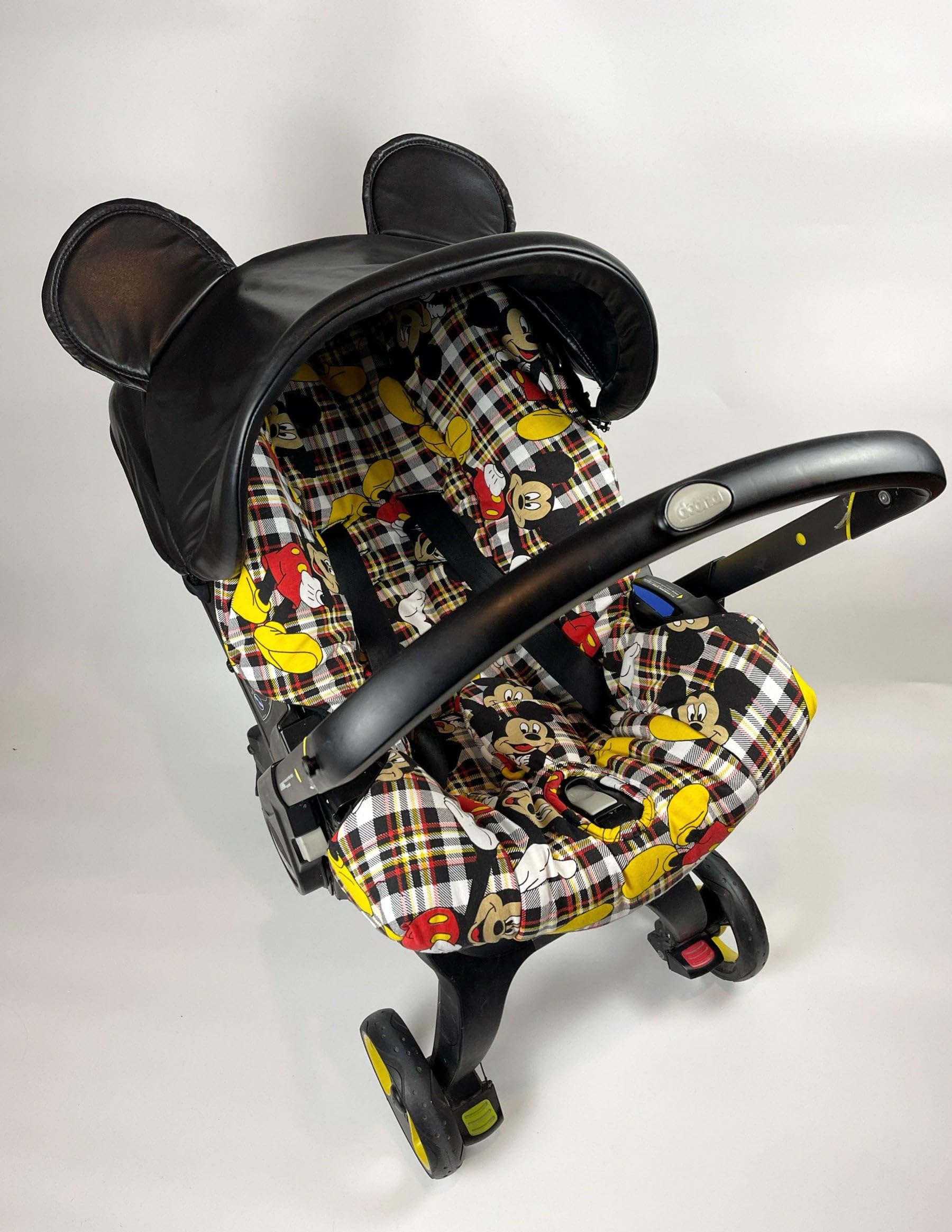 Stylish Tartan Black Baby Boy Car Seat Cover Set | Compatible with Doona Stroller & Infant Car Seats | Perfect Gift for Expecting Moms & Newborns | Soft Purple Fabric for Comfort | Ideal for Travel, Shopping & Daily Outings