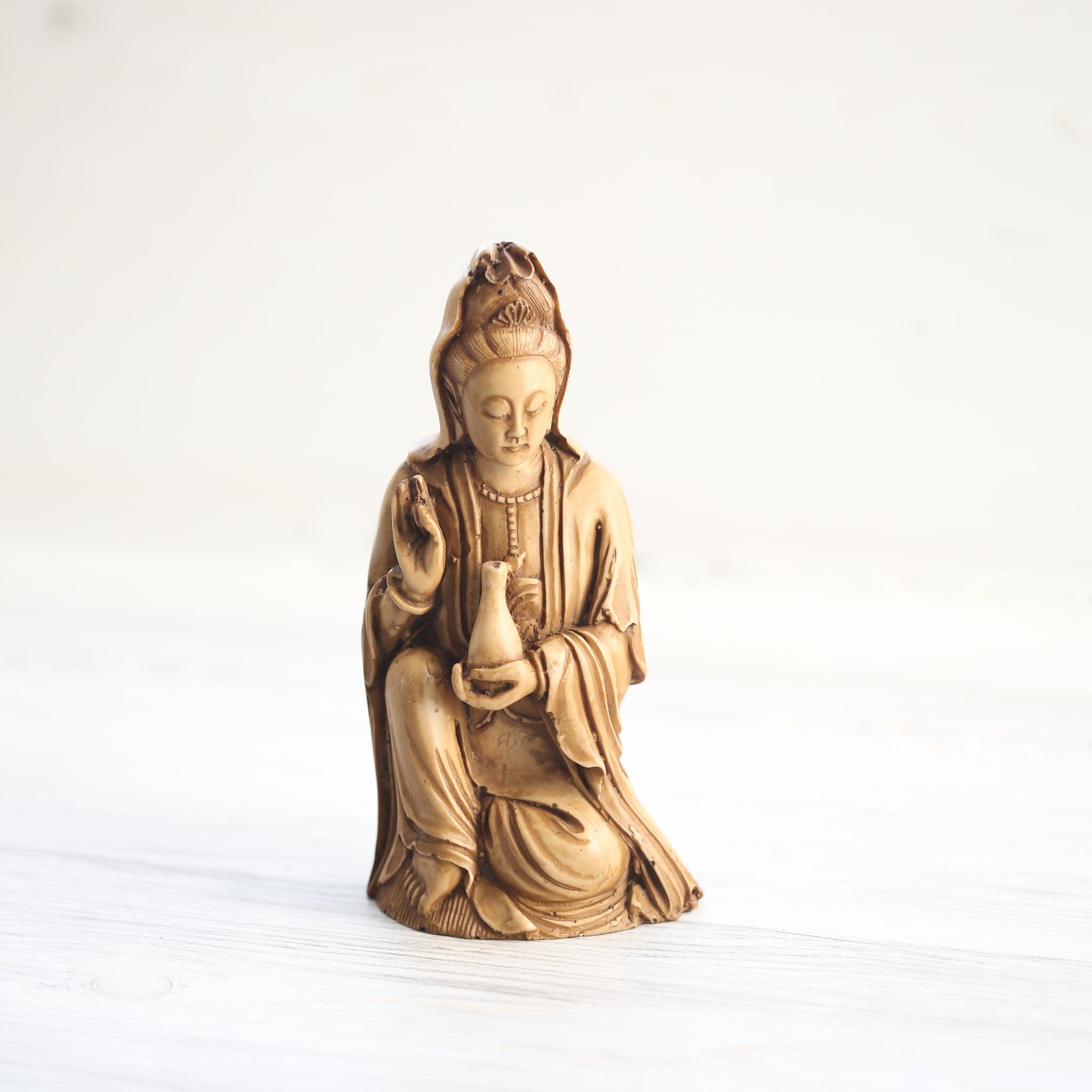 Guanyin Goddess of Compassion Statue - Handcrafted Buddhist Sculpture for Home Altar, Meditation Room & Spiritual Decor | Feng Shui Blessing Gift