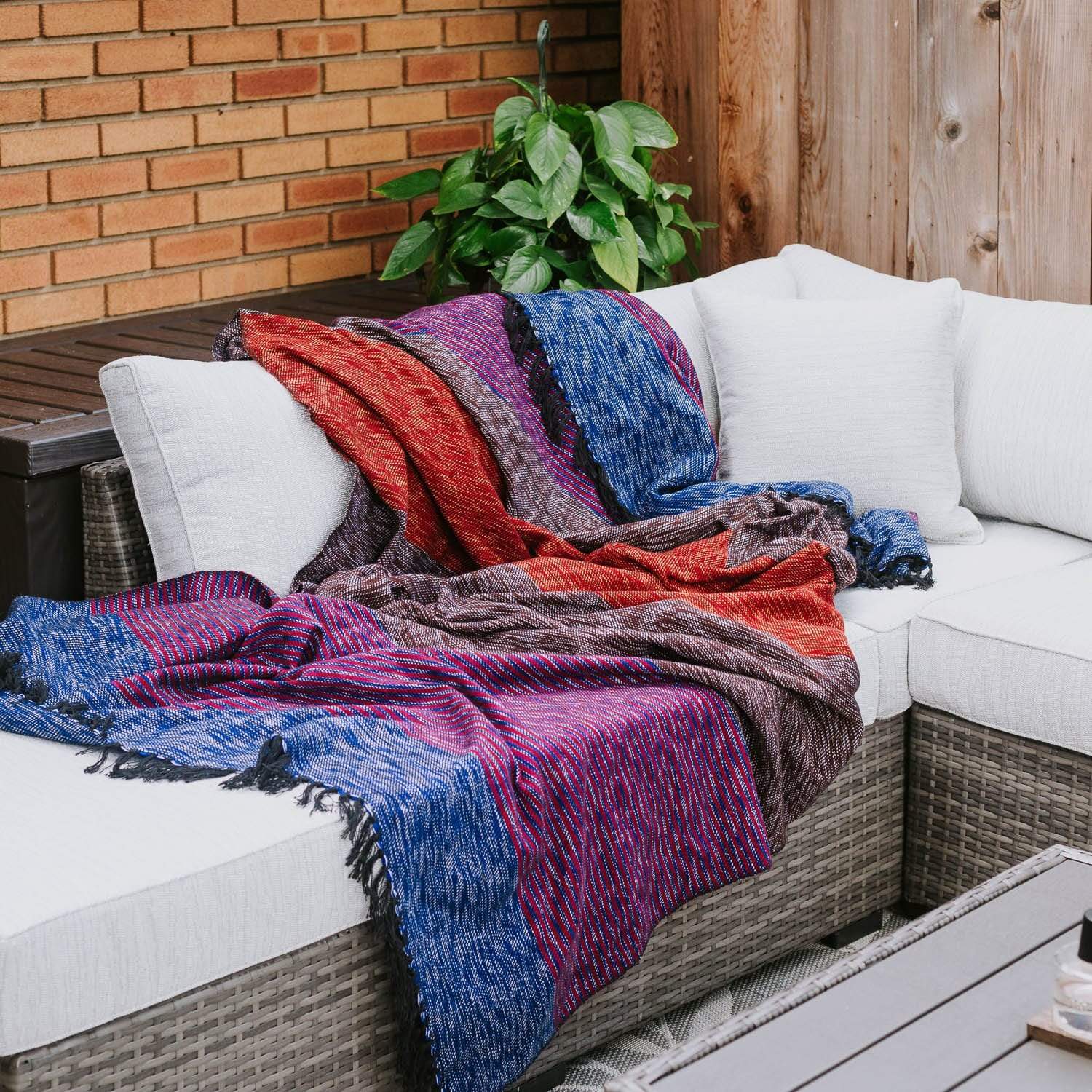 Handmade Himalayan Hand-Dyed Wool Blanket - Premium Artisan Throw for Sofa, Bed & Home Decor - Cozy & Stylish Living Room Accessory