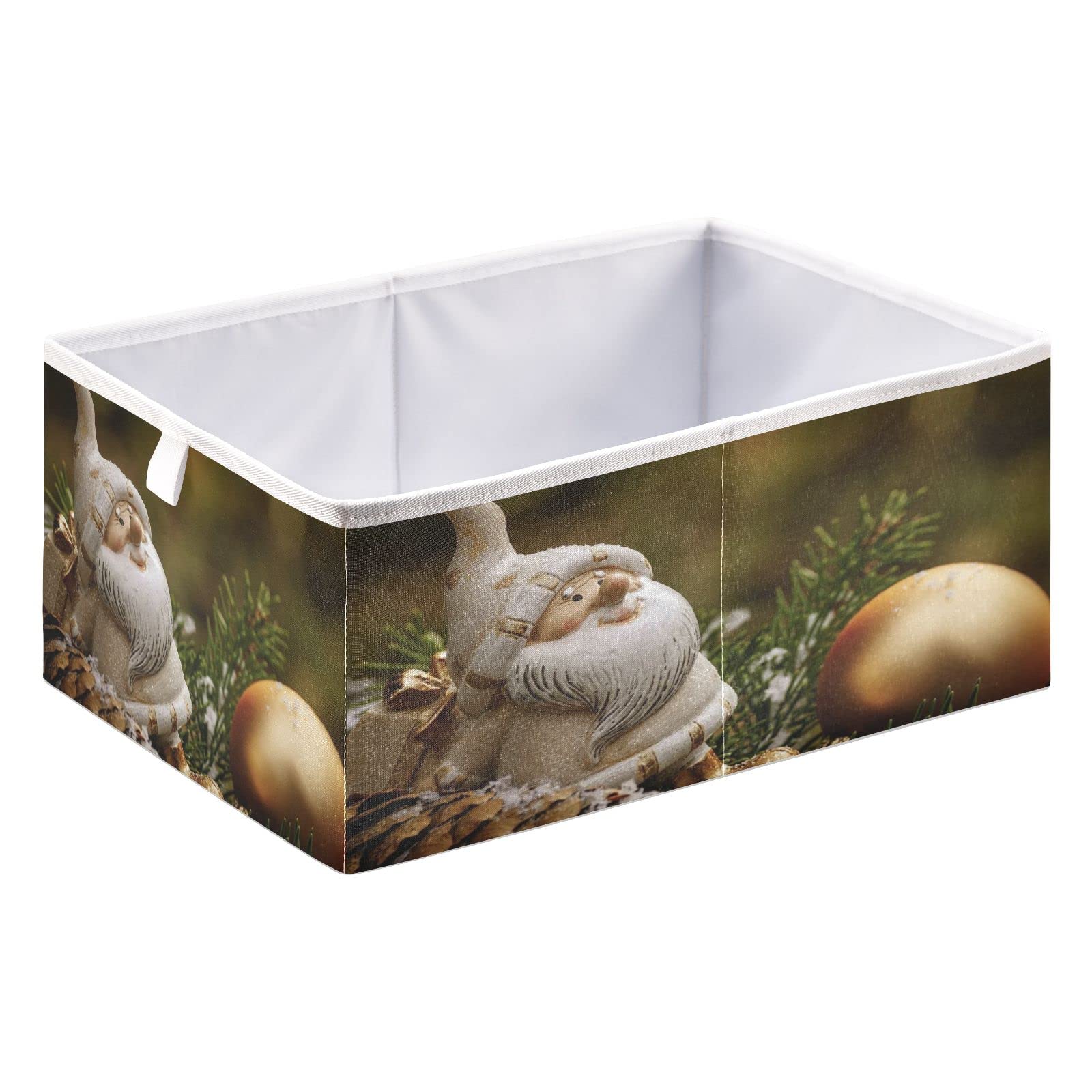 QUGRL Christmas Gnome Cube Storage Bins - 11x11 Inch Fabric Organizer Basket for Clothes, Toys & Home Decor | Perfect for Shelves, Closet, Cabinet, Office, Dorm & Bedroom Organization | Holiday & Year-Round Storage Solution