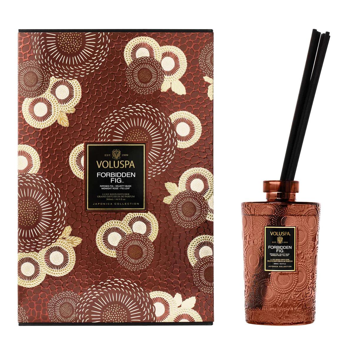 Forbidden Fig Luxury Reed Diffuser - Premium Home Fragrance for Living Room, Bedroom & Office - Long-Lasting Aromatherapy Scented Oil Diffuser for Relaxation & Stress Relief