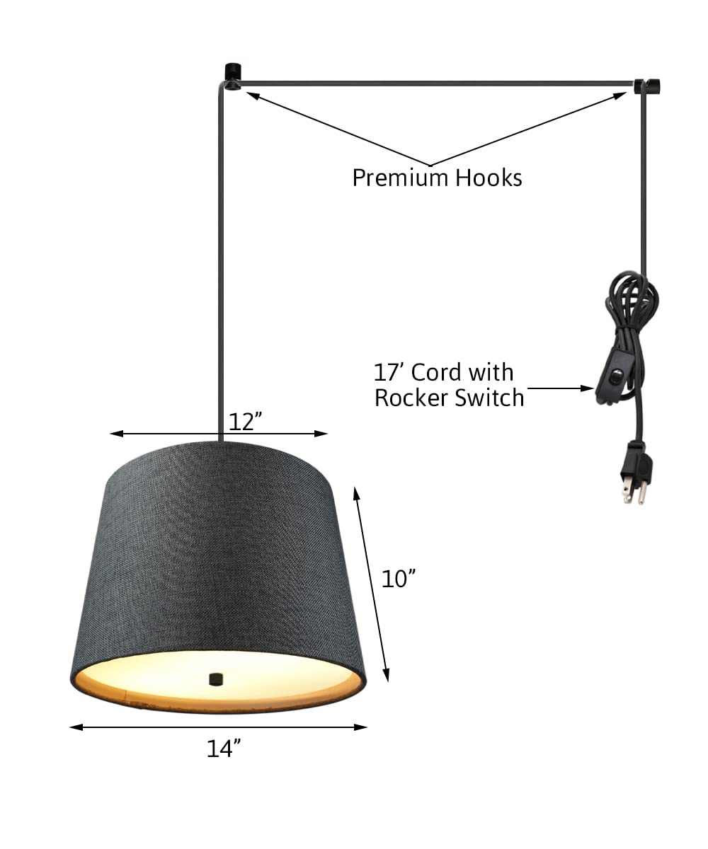2-Light Plug-in Swag Pendant with Diffuser - 14